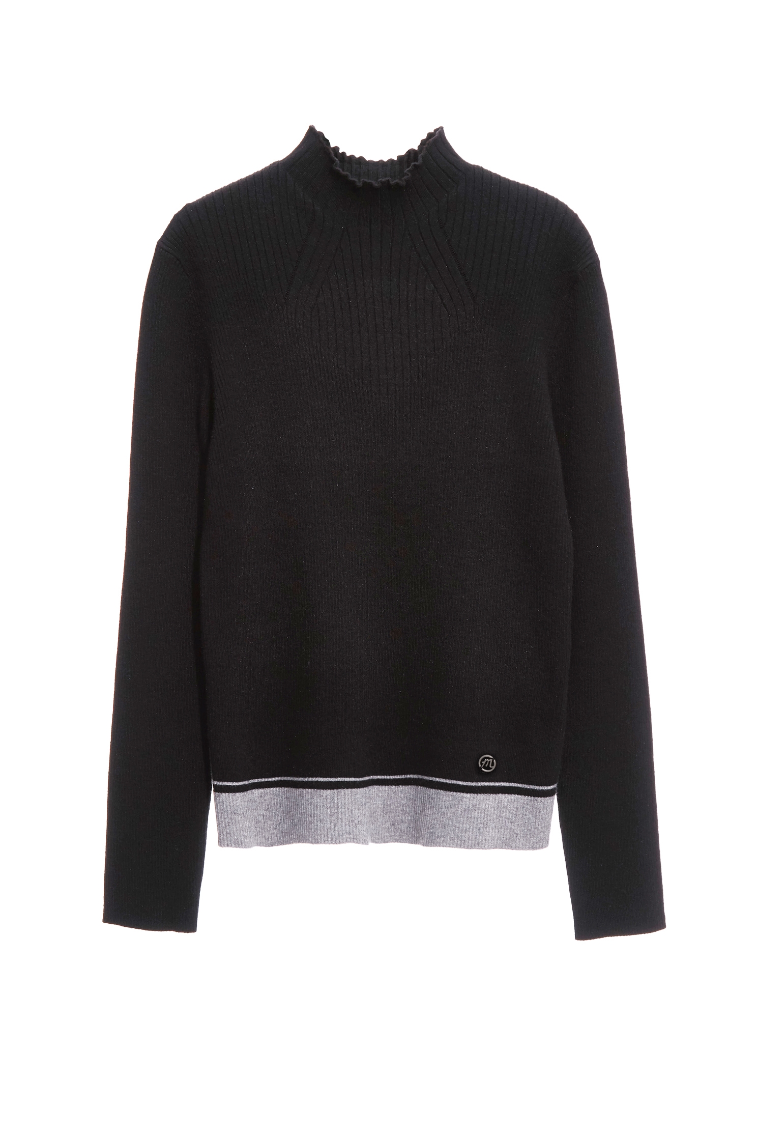 月光灰下擺針織上衣月光灰下擺針織上衣,上班OL穿搭,上衣,條紋,秋冬穿搭,簡約穿搭,針織,針織上衣,針織衫