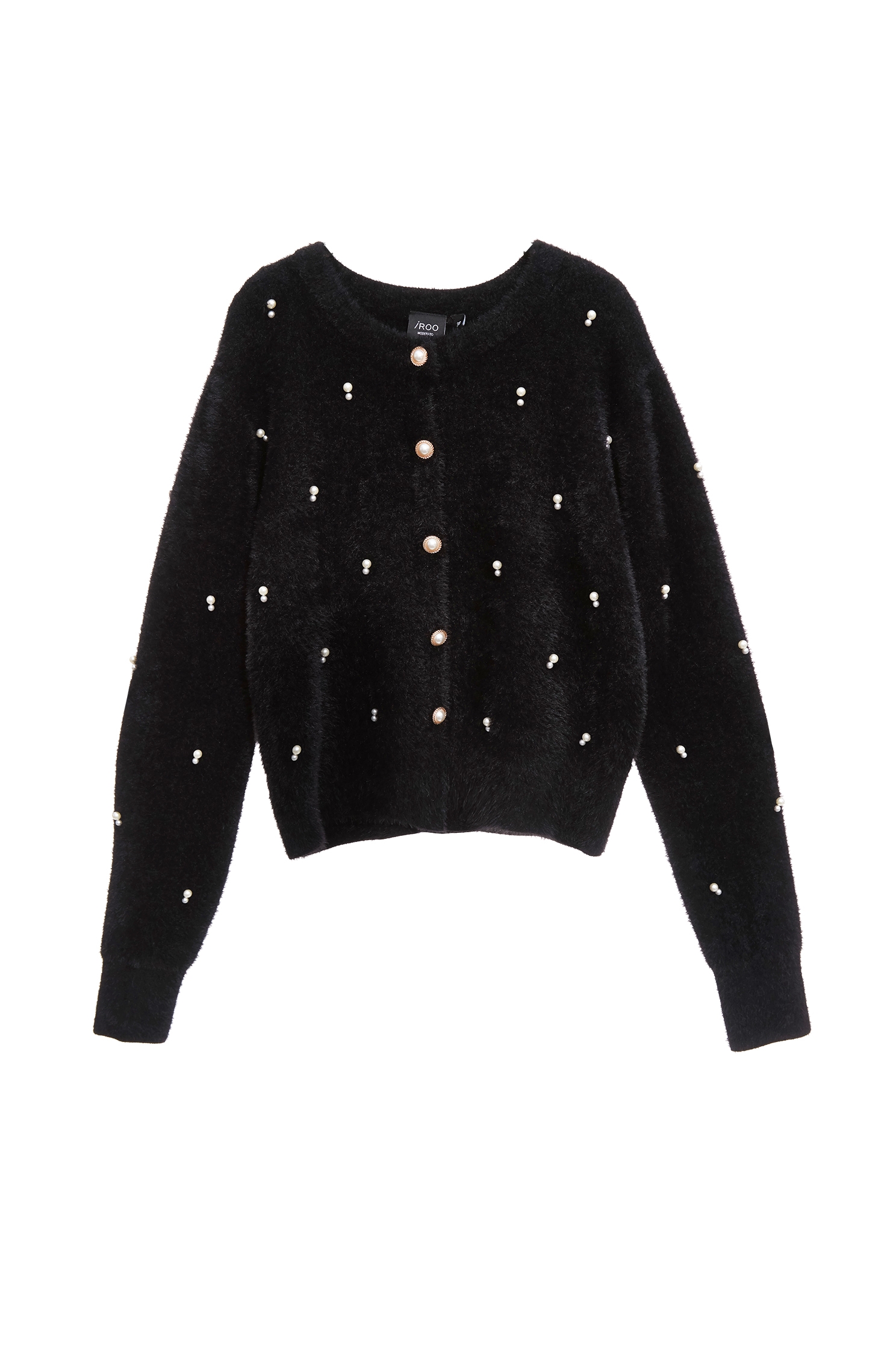 珍珠釘飾仿貂毛針織單品珍珠釘飾仿貂毛針織單品,上班OL穿搭,珍珠,秋冬穿搭,約會特輯,針織,針織衫