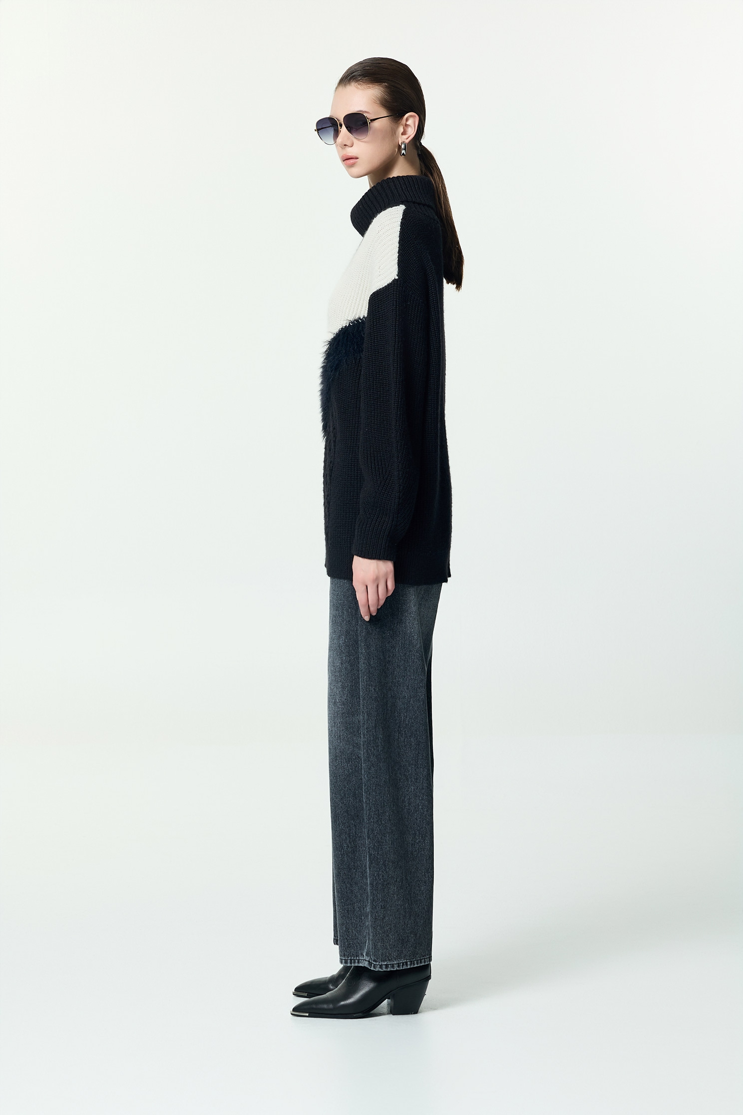 拼接造型針織上衣拼接造型針織上衣,上班OL穿搭,上衣,秋冬穿搭,針織,針織上衣,針織衫