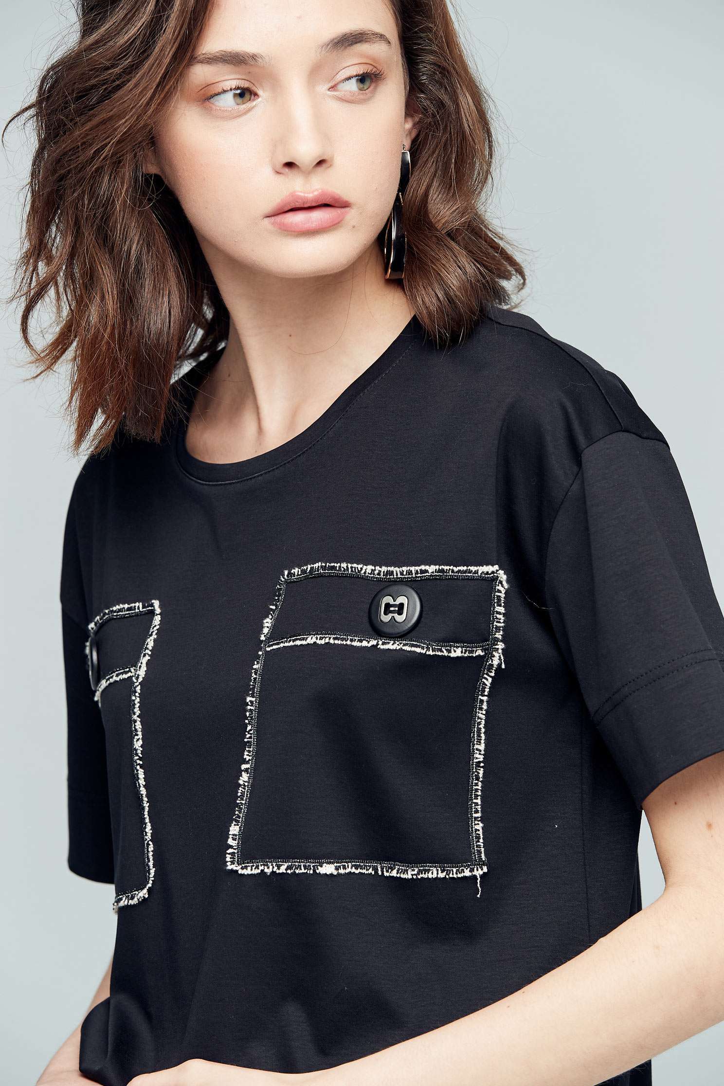 Simplicity class top,t-shirt,top,roundnecktop,shortsleevetop,cotton,blacktop