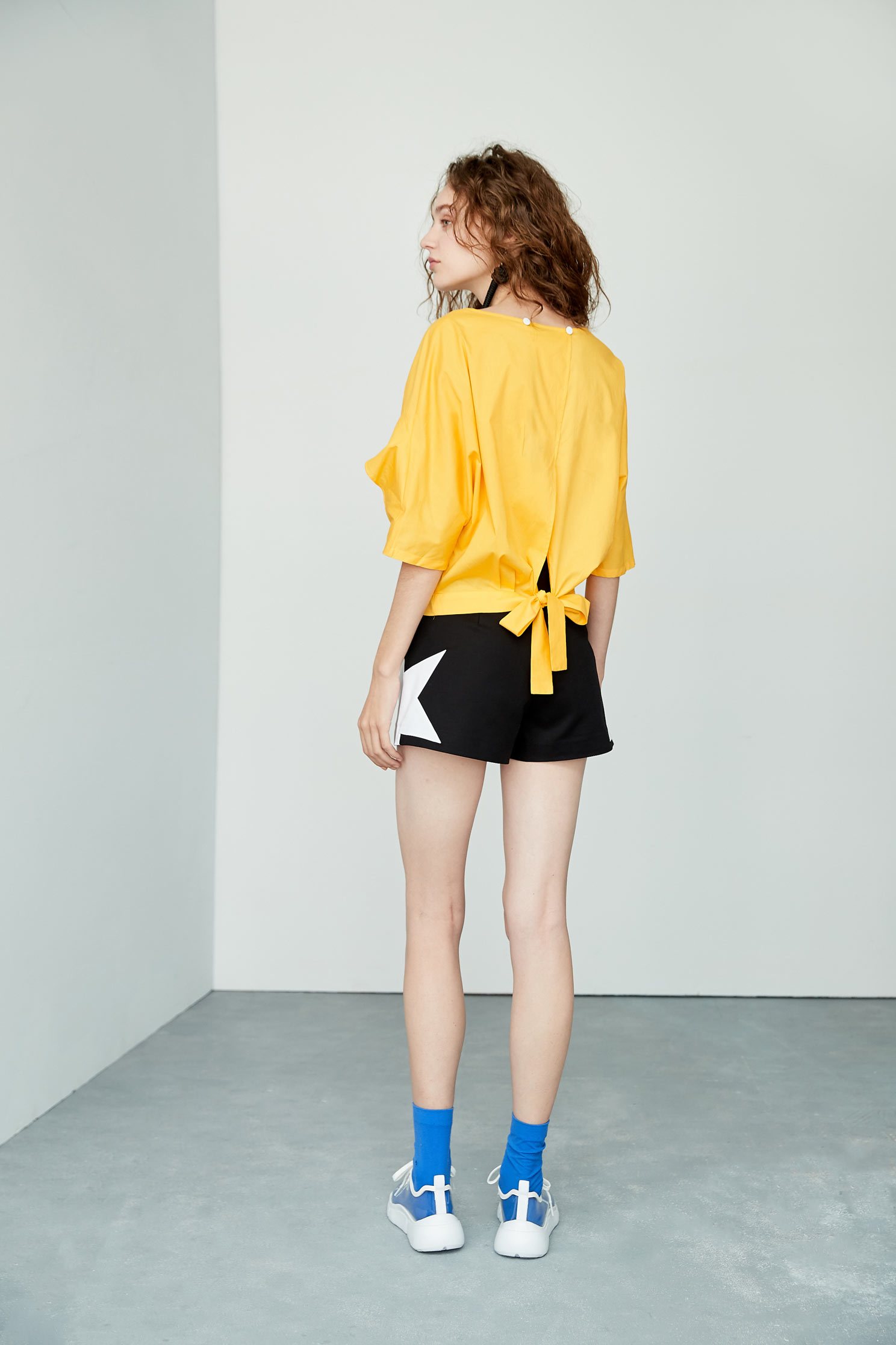 Temperament three-quarter sleeve top,七分袖上衣,Top,圓領上衣,Cotton