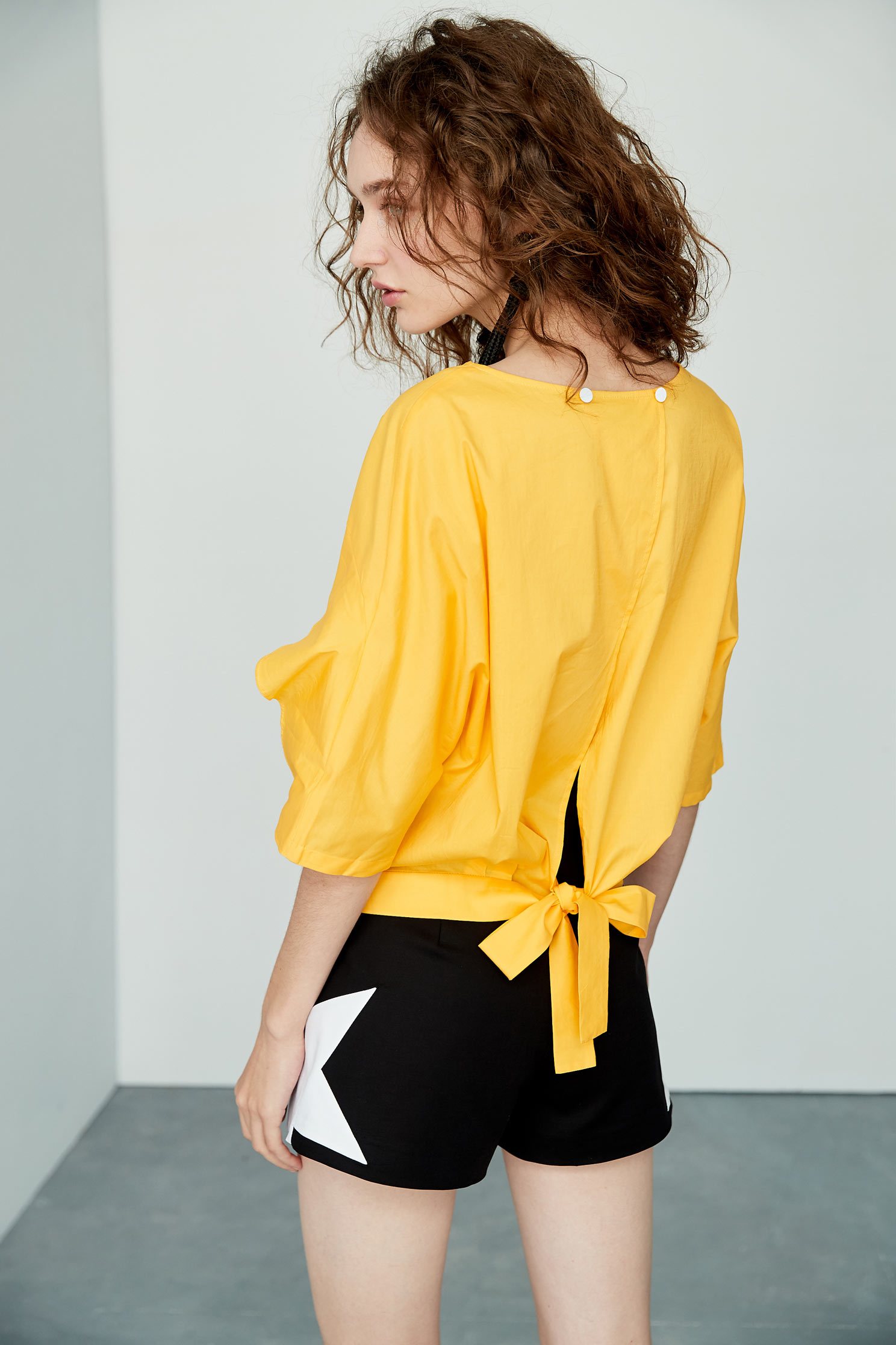 Temperament three-quarter sleeve top,七分袖上衣,Top,圓領上衣,Cotton