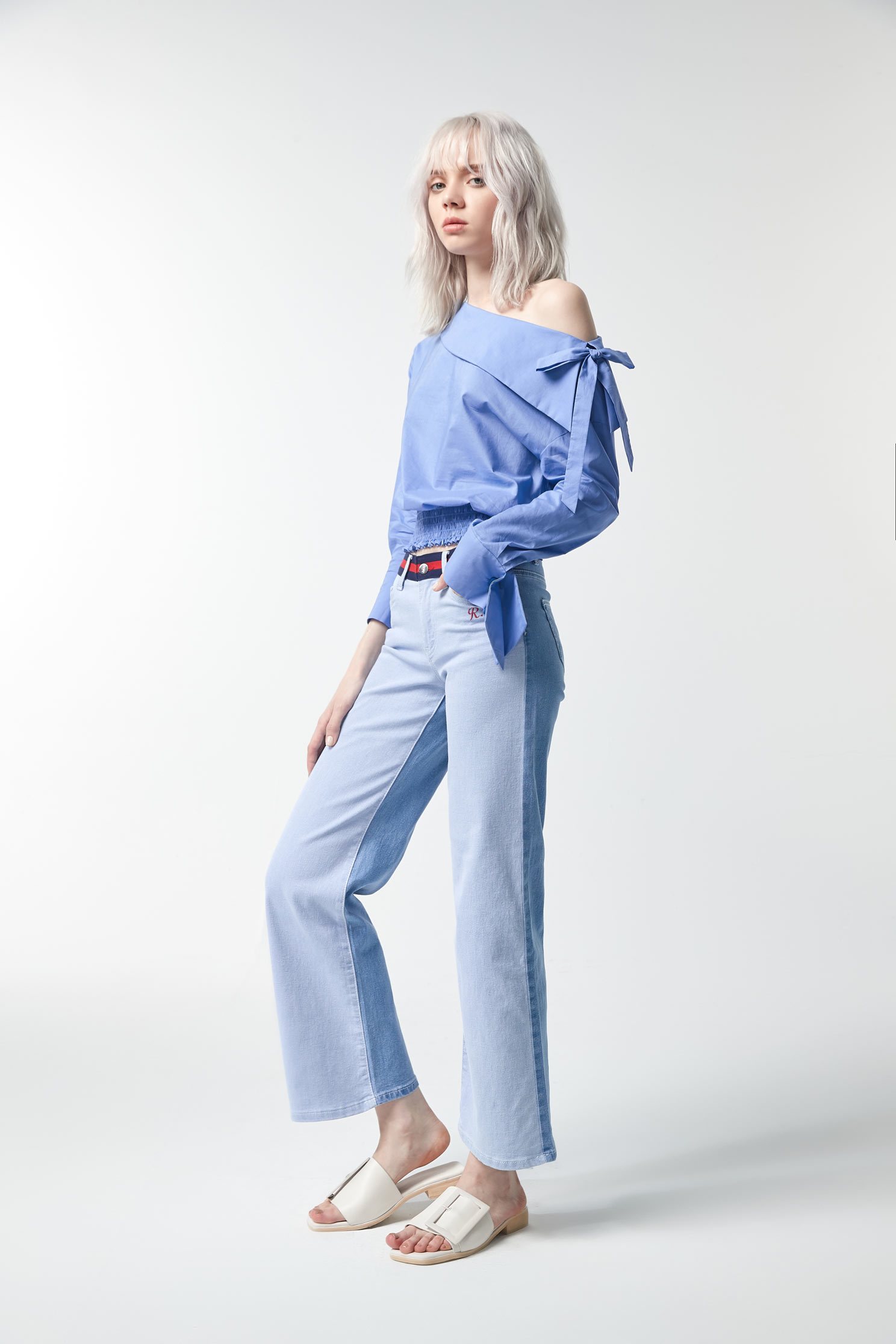 Blue / Pink Svelte Dress,top,shouldertop,cotton,blouse,longsleevetop