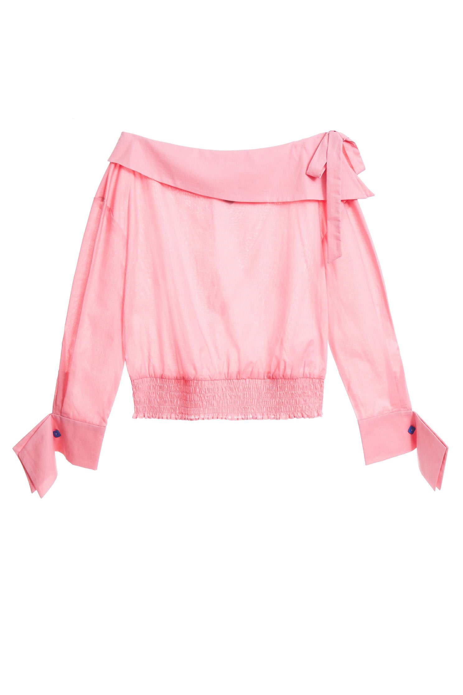 Blue / Pink Svelte Dress,Top,Shoulder Top,Cotton,Blouse,長袖上衣