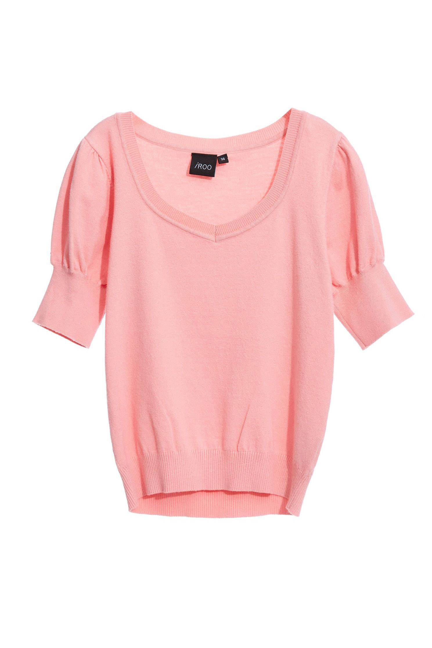 U-neck micro-sleeve short-cut knitwear,u-necktop,roundnecktop,puffsleevetop,shortsleevetop,i-select,knitting,knittedtop,knittedtop,girlfriendsspringtour