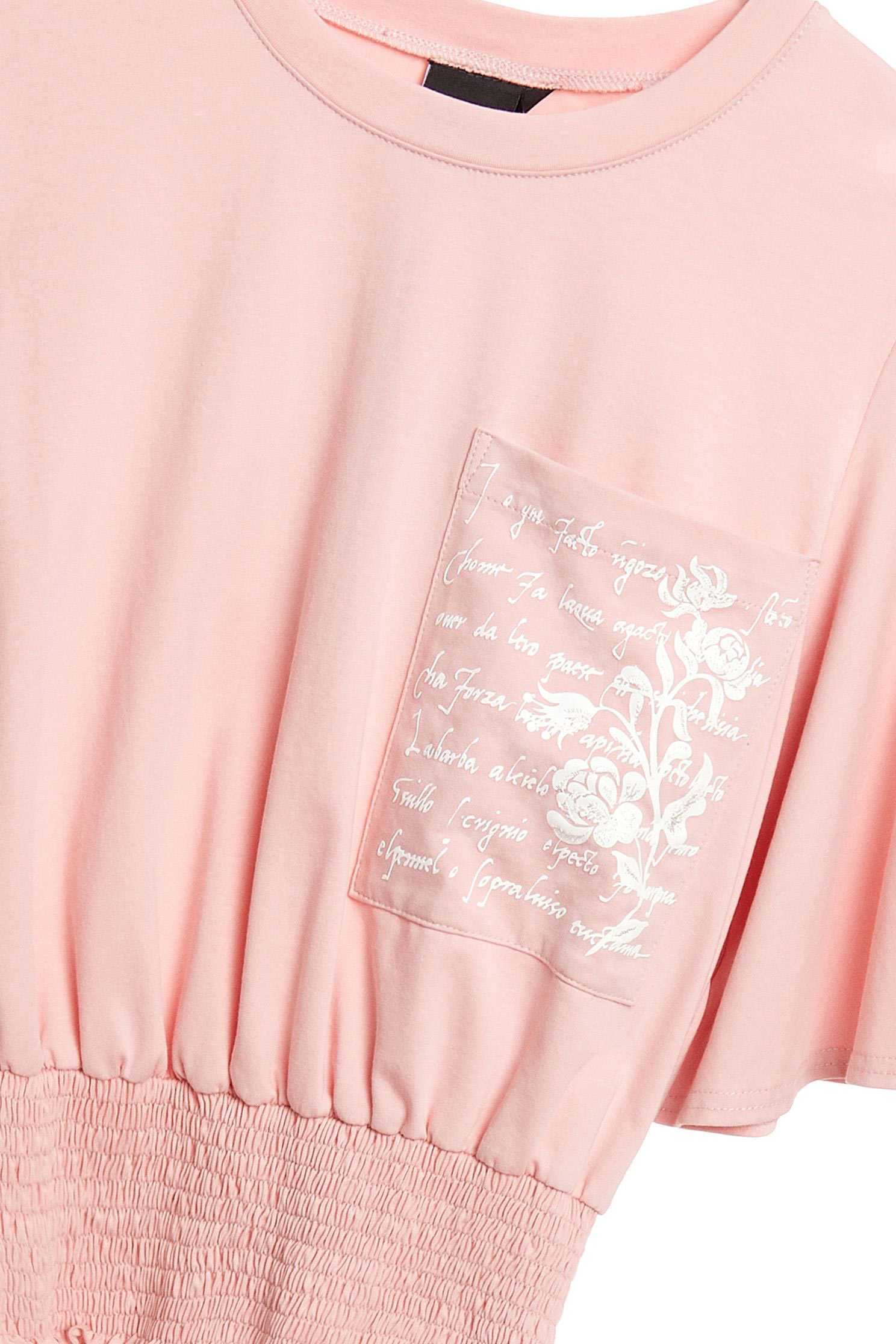 Wide-sleeve pocket embroidered jacket,top,embroidery,embroideredtop,roundnecktop,shortsleevetop,cotton,i-select,embroidered,embroideredtop,girlfriendsspringtour