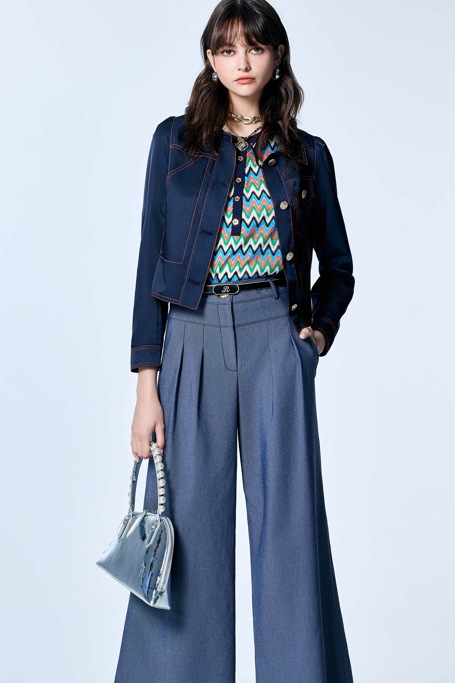 綴溫暖琥珀壓線上衣綴溫暖琥珀壓線上衣,一般外套,上衣,外套,春夏穿搭