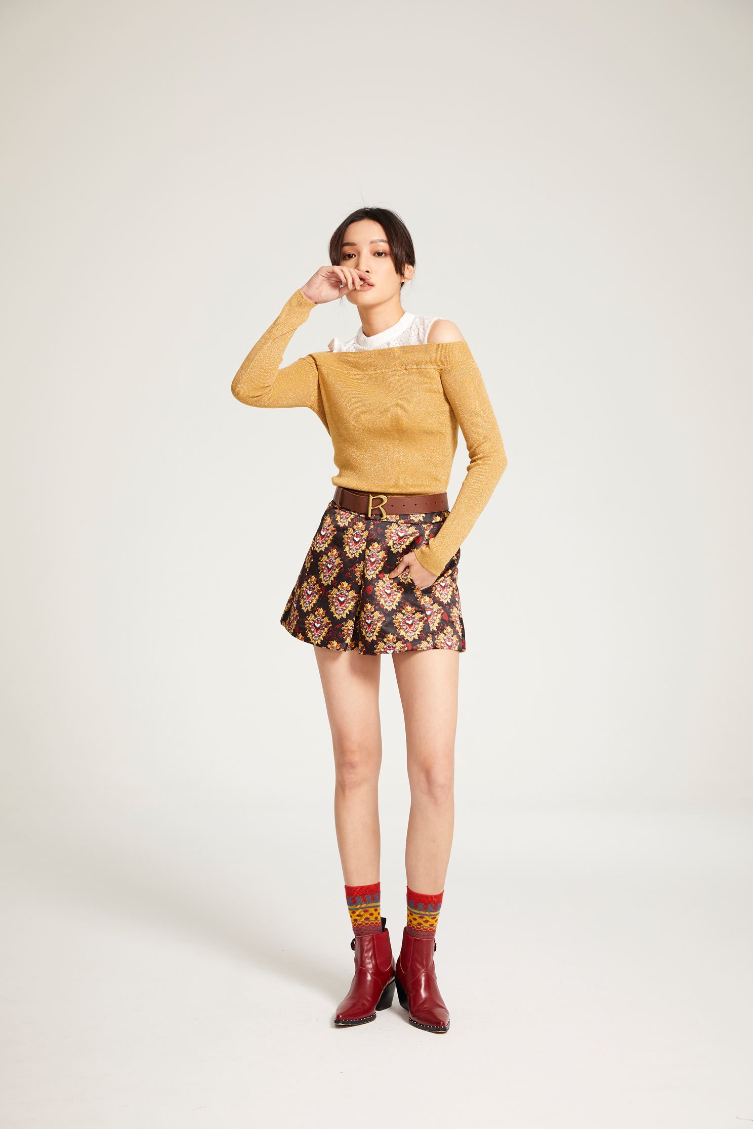 Off-shoulder knitwear,挖肩上衣,Fantasy purple,knitting,Knitted top,Knitted Top,長袖上衣