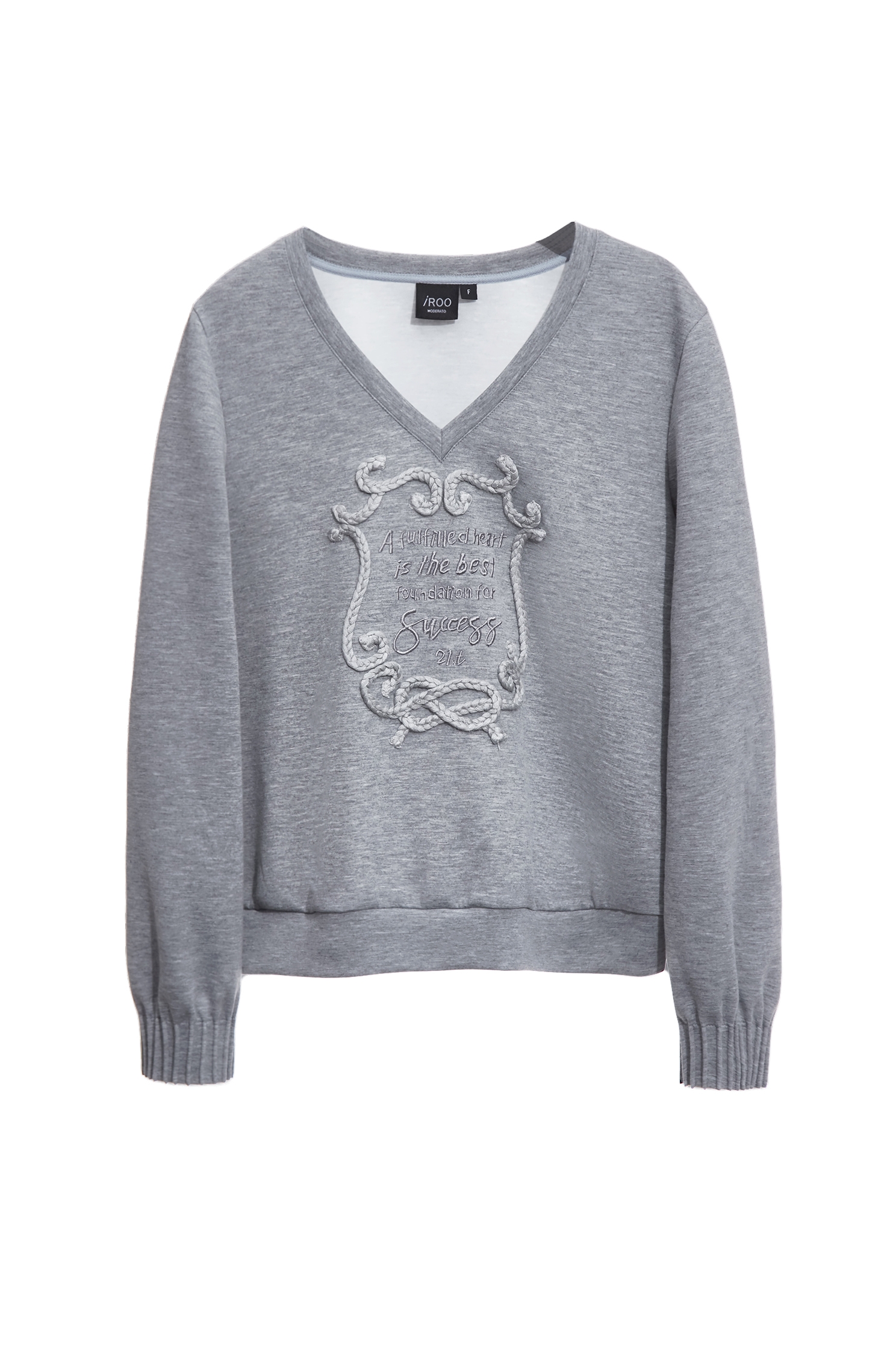 袖口立體摺飾上衣袖口立體摺飾上衣,V領上衣,上衣,刺繡,秋冬穿搭,簡約穿搭