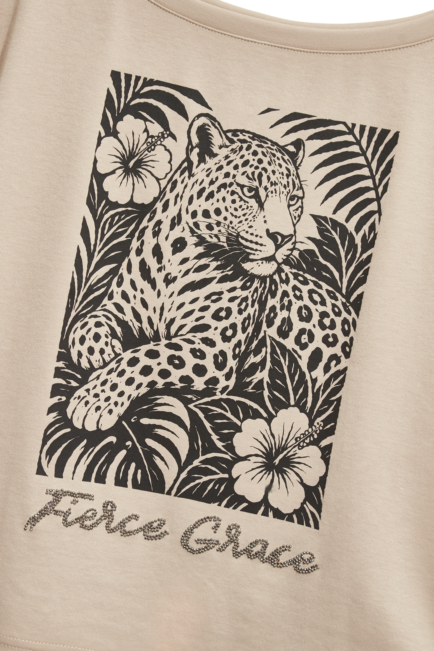 叢林豹紋印花單品上衣叢林豹紋印花單品上衣,T-Shirts,圓領上衣,女裝上衣,曠野豹色盤,秋冬穿搭