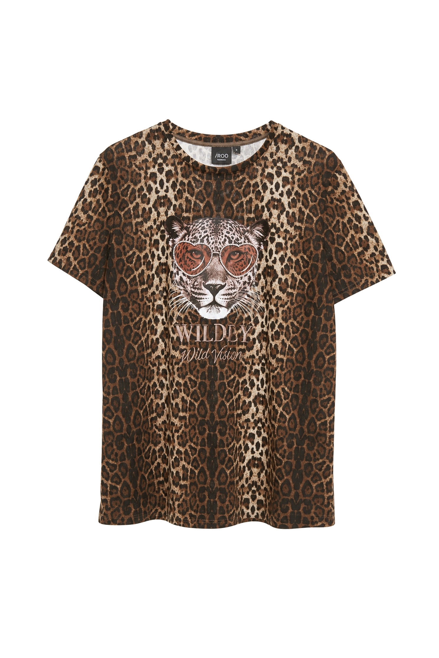 愛心墨鏡奢華印花豹T愛心墨鏡奢華印花豹T,T-Shirts,女裝上衣,曠野豹色盤,秋冬穿搭