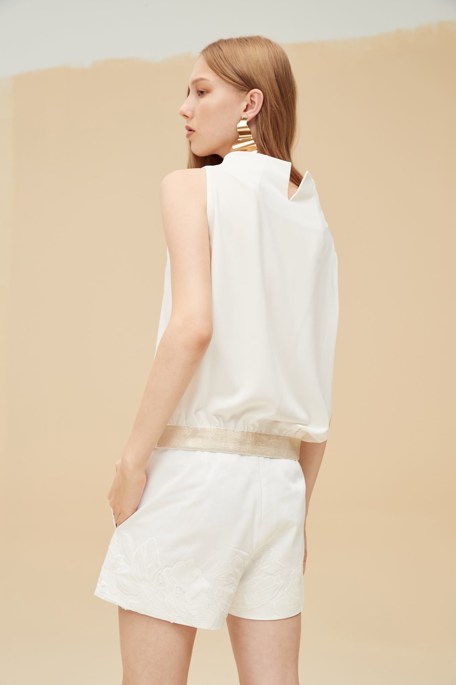 Elegant classic top,Top,白色上衣