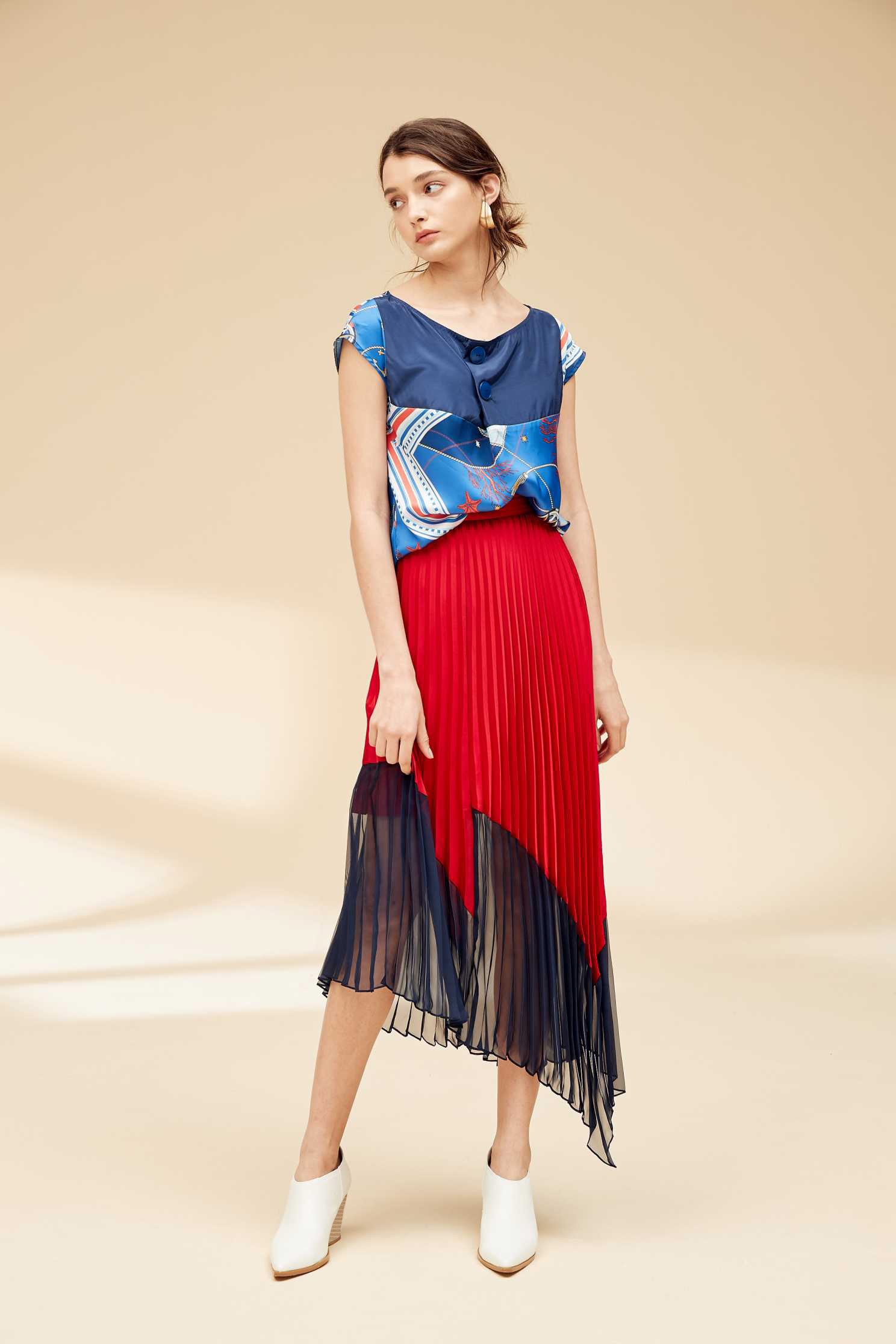 Ocean sytle fashion top,top,roundnecktop,shortsleevetop