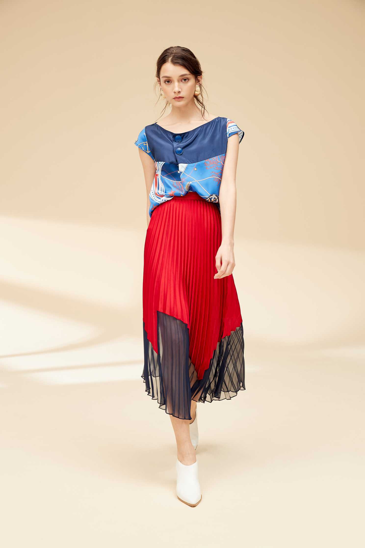 Ocean sytle fashion top,top,roundnecktop,shortsleevetop