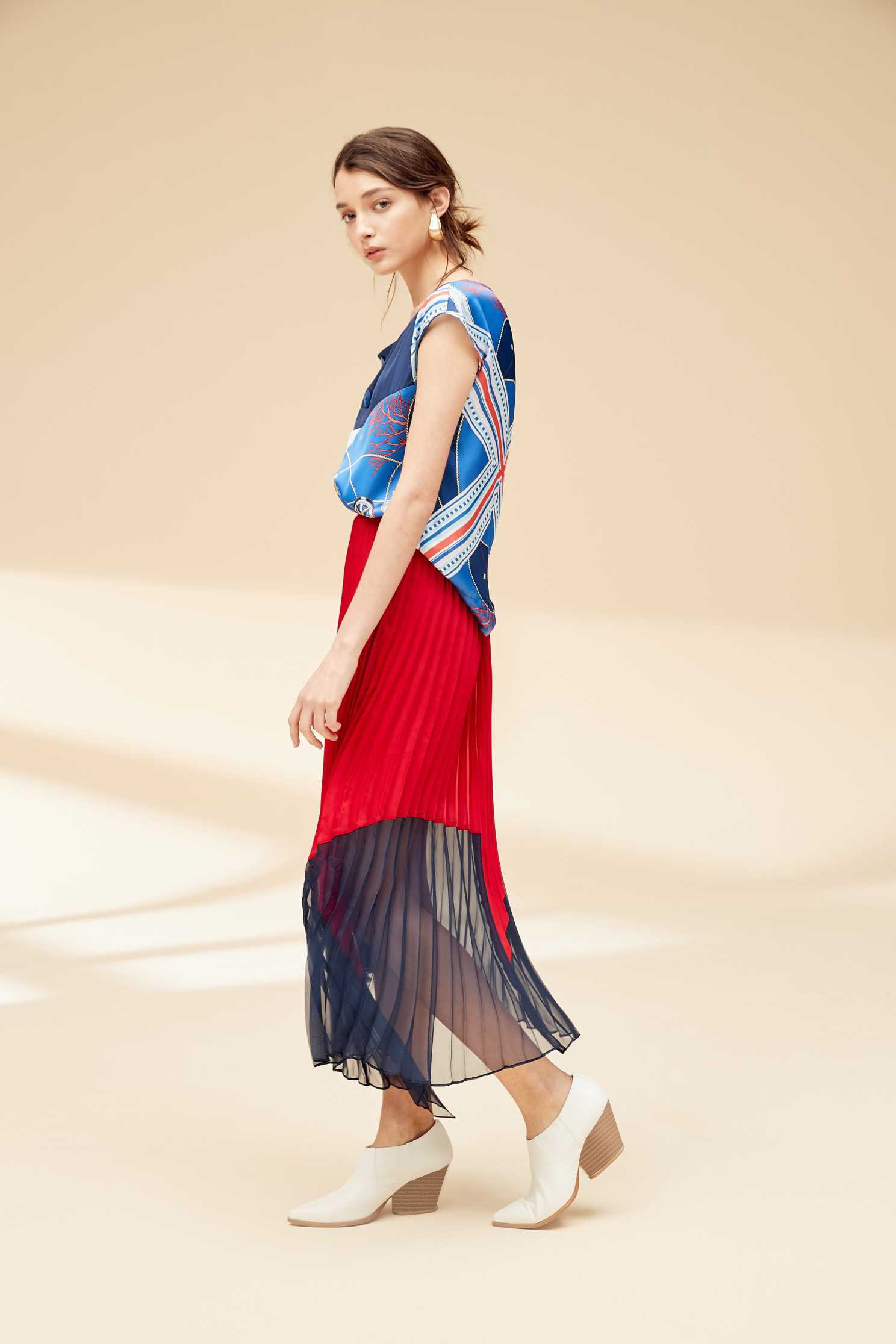 Ocean sytle fashion top,top,roundnecktop,shortsleevetop