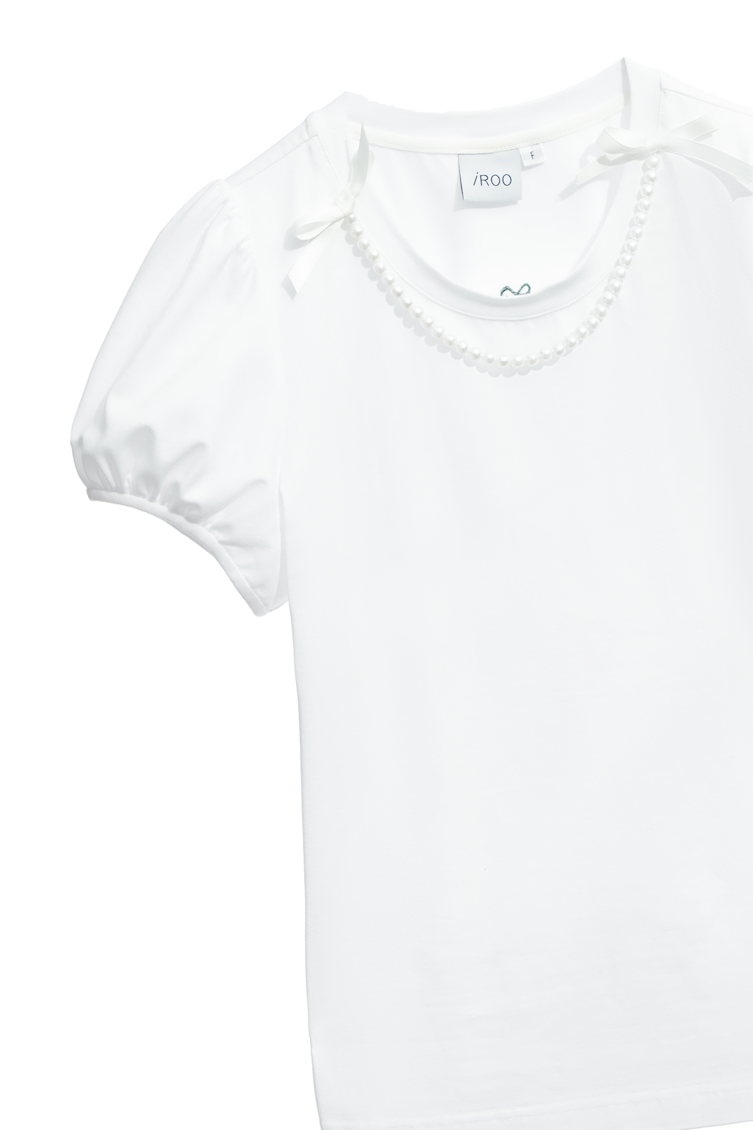 後背花朵印花T恤上衣後背花朵印花T恤上衣,T-Shirt,上衣,人氣商品,刺繡,春夏穿搭,珍珠,白色上衣,純棉