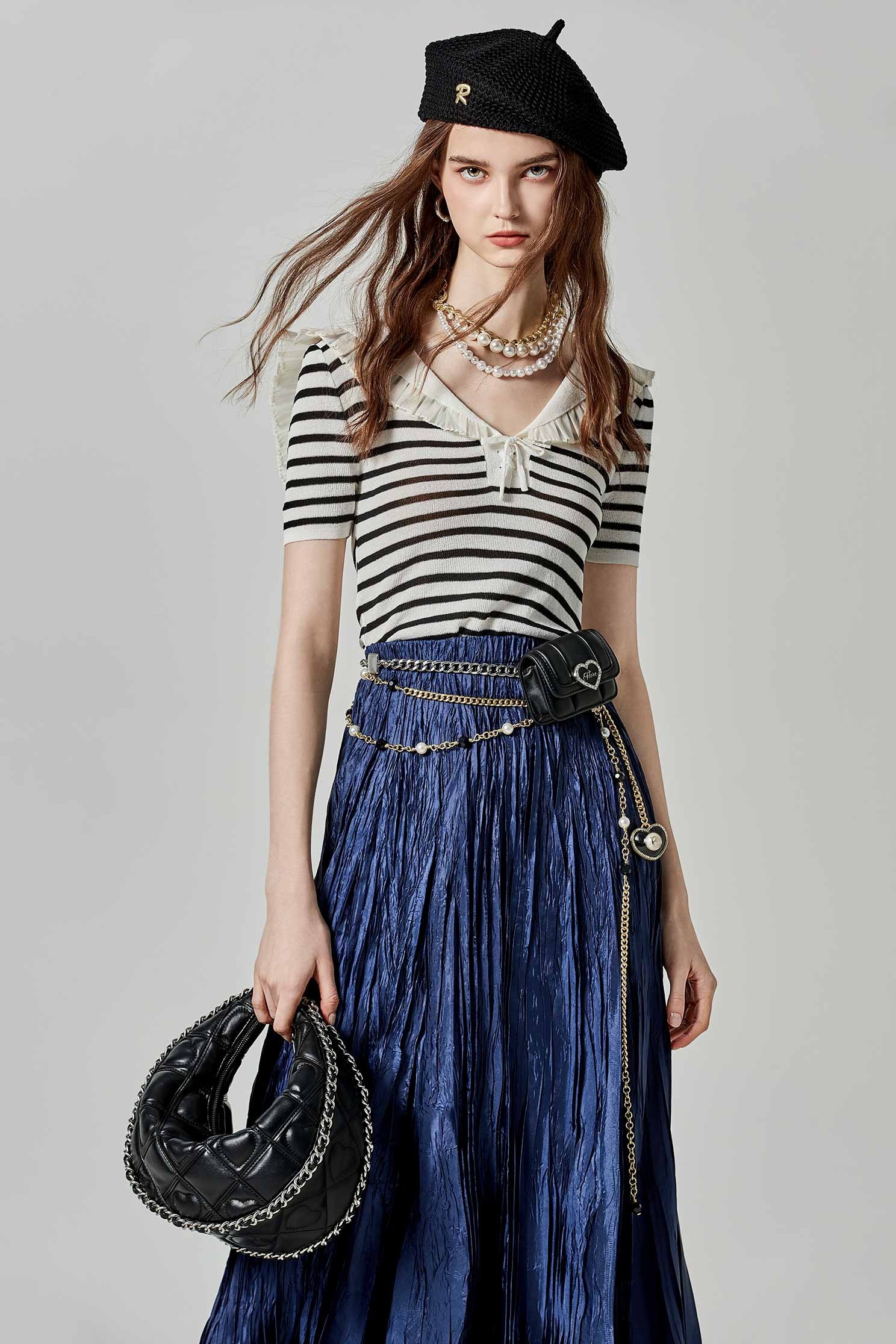 渡假配色條水手風上衣渡假配色條水手風上衣,上衣,春夏穿搭,條紋,約會特輯,針織,針織衫