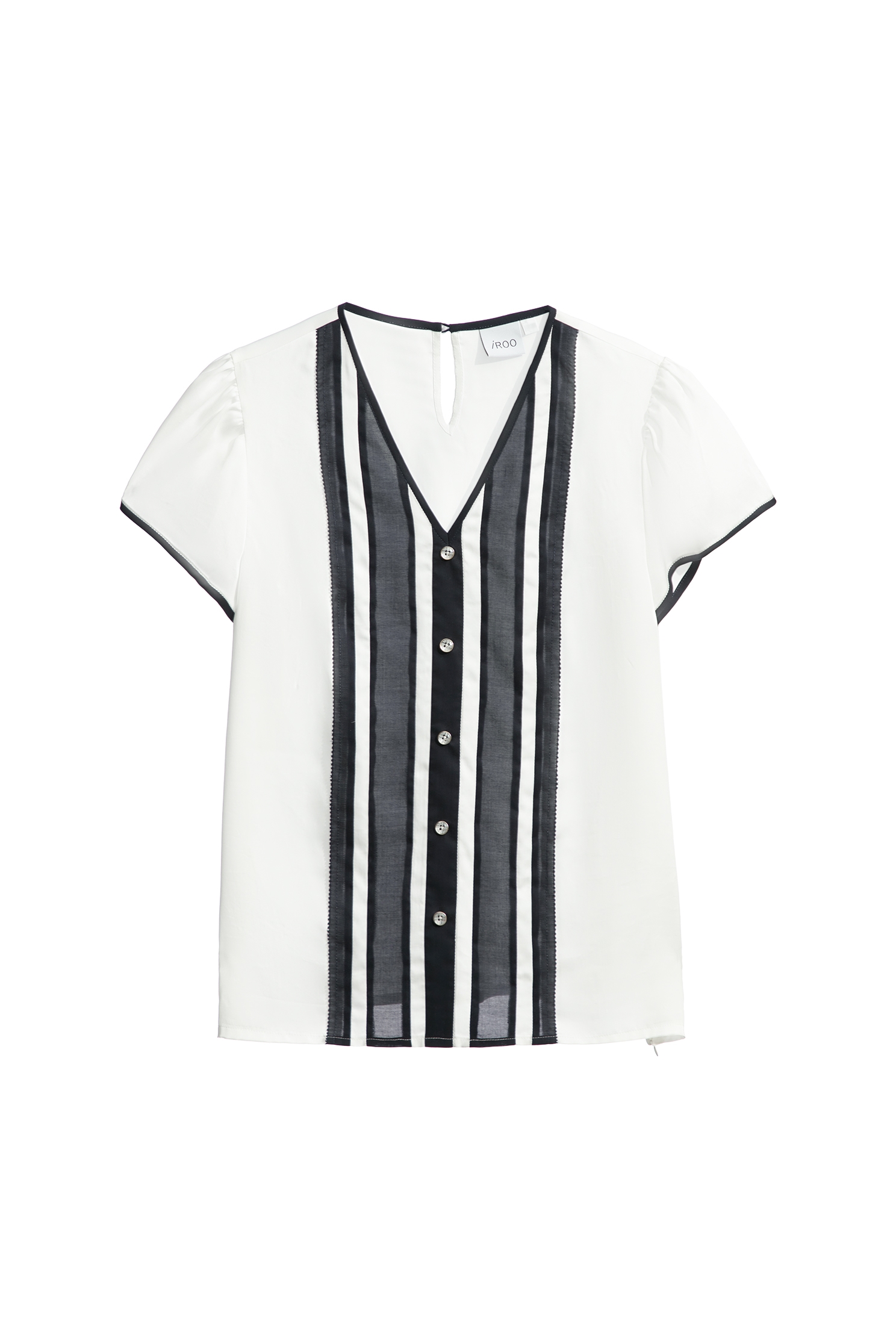 跳色條拼接單品上衣跳色條拼接單品上衣,上衣,春夏穿搭,條紋,白色上衣,約會特輯,蕾絲