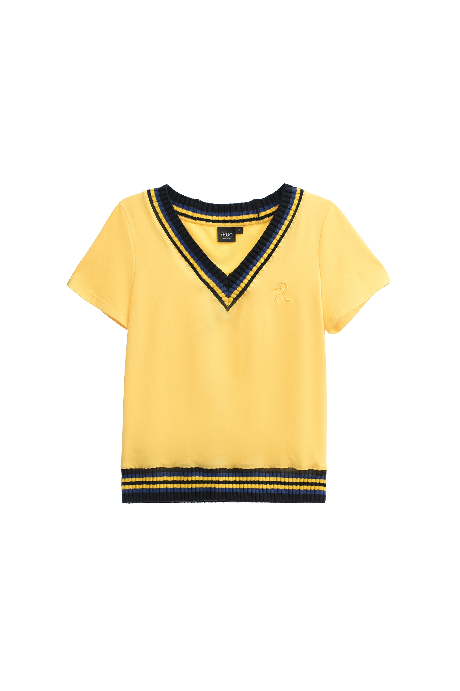 太陽黃拼色羅紋T太陽黃拼色羅紋T,T-Shirts,人氣商品,女裝上衣,春夏穿搭,純棉