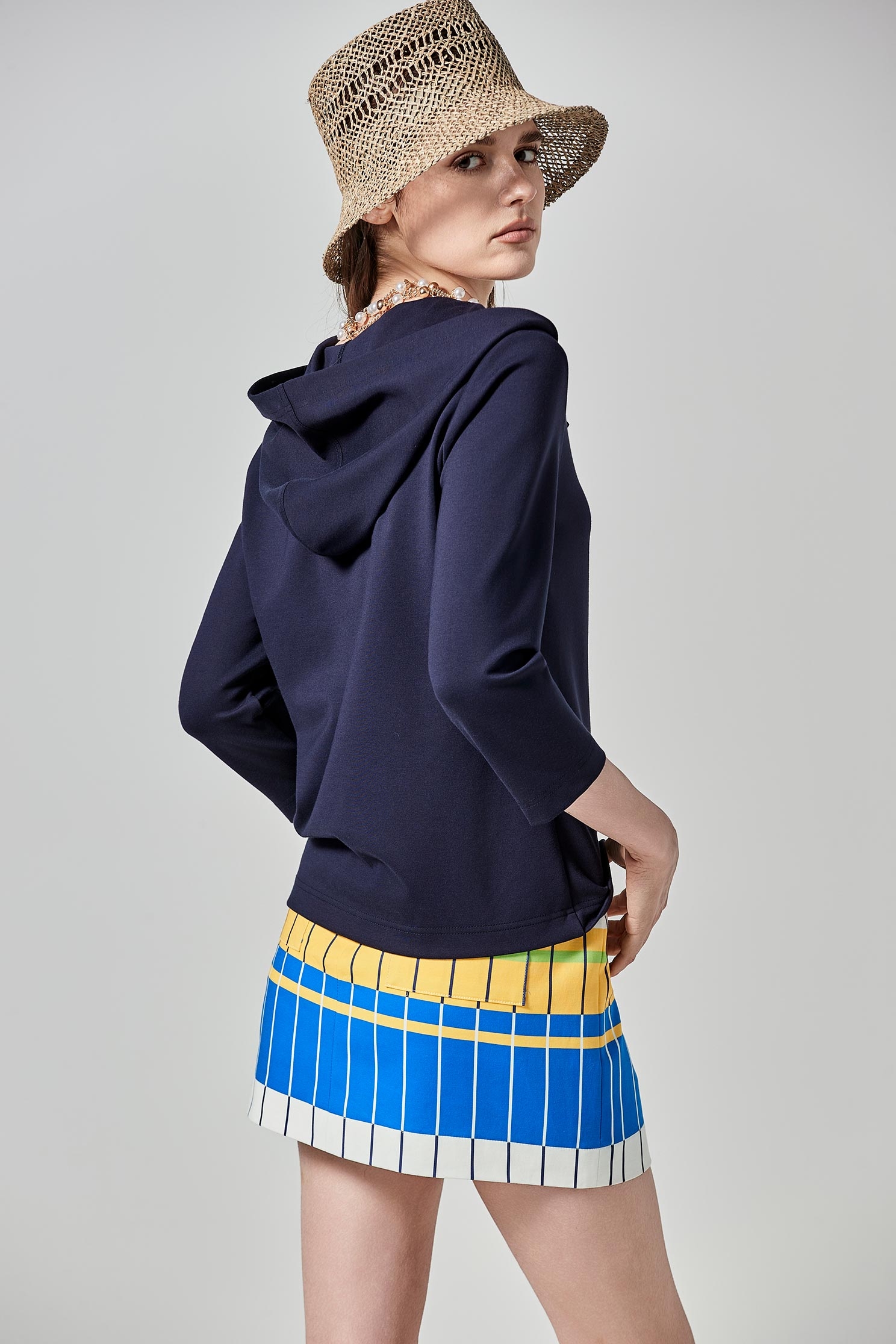 絲光羅馬布七分袖帽Ｔ絲光羅馬布七分袖帽Ｔ,上衣,人氣商品,春夏穿搭