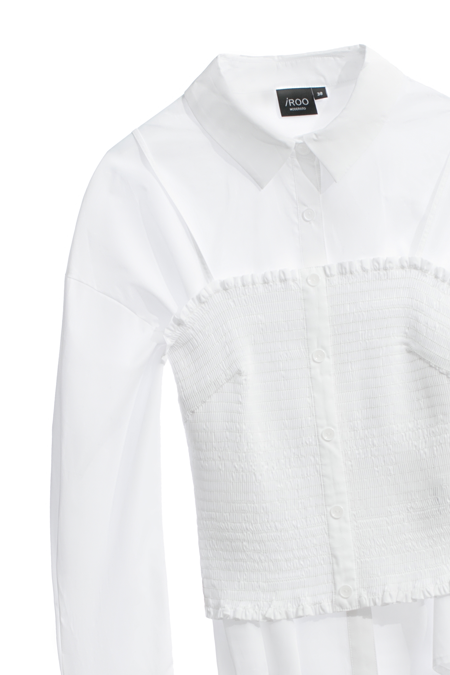 兩件式收腰小背心長袖襯衫兩件式收腰小背心長袖襯衫,一般背心,一般背心馬甲,上衣,人氣商品,春夏穿搭,白色上衣,背心