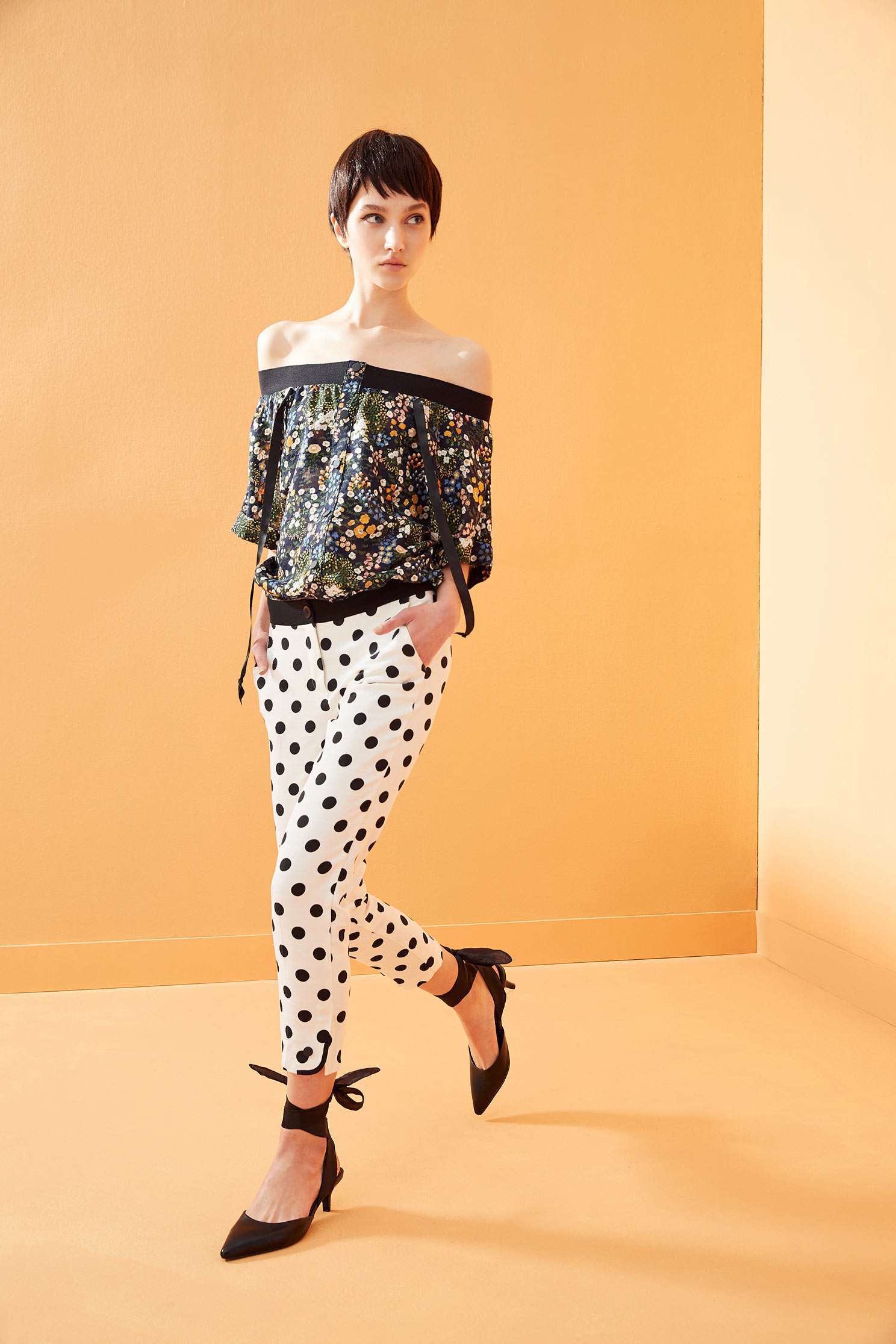 Vintage floral fashion top,top,roundnecktop,shortsleevetop
