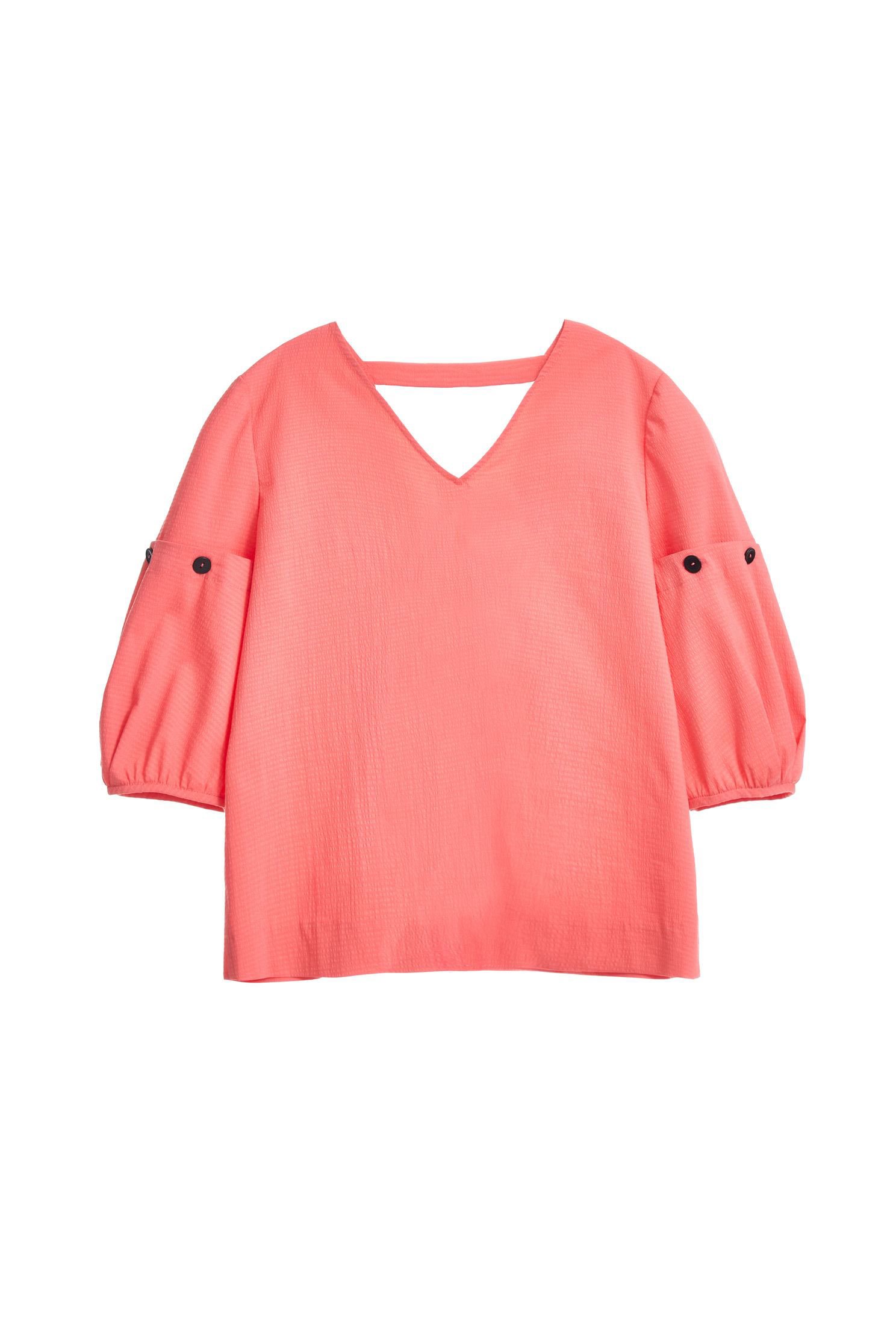 Five-point sleeve top with detachable sleeve,V-neck top,Top,五分袖上衣