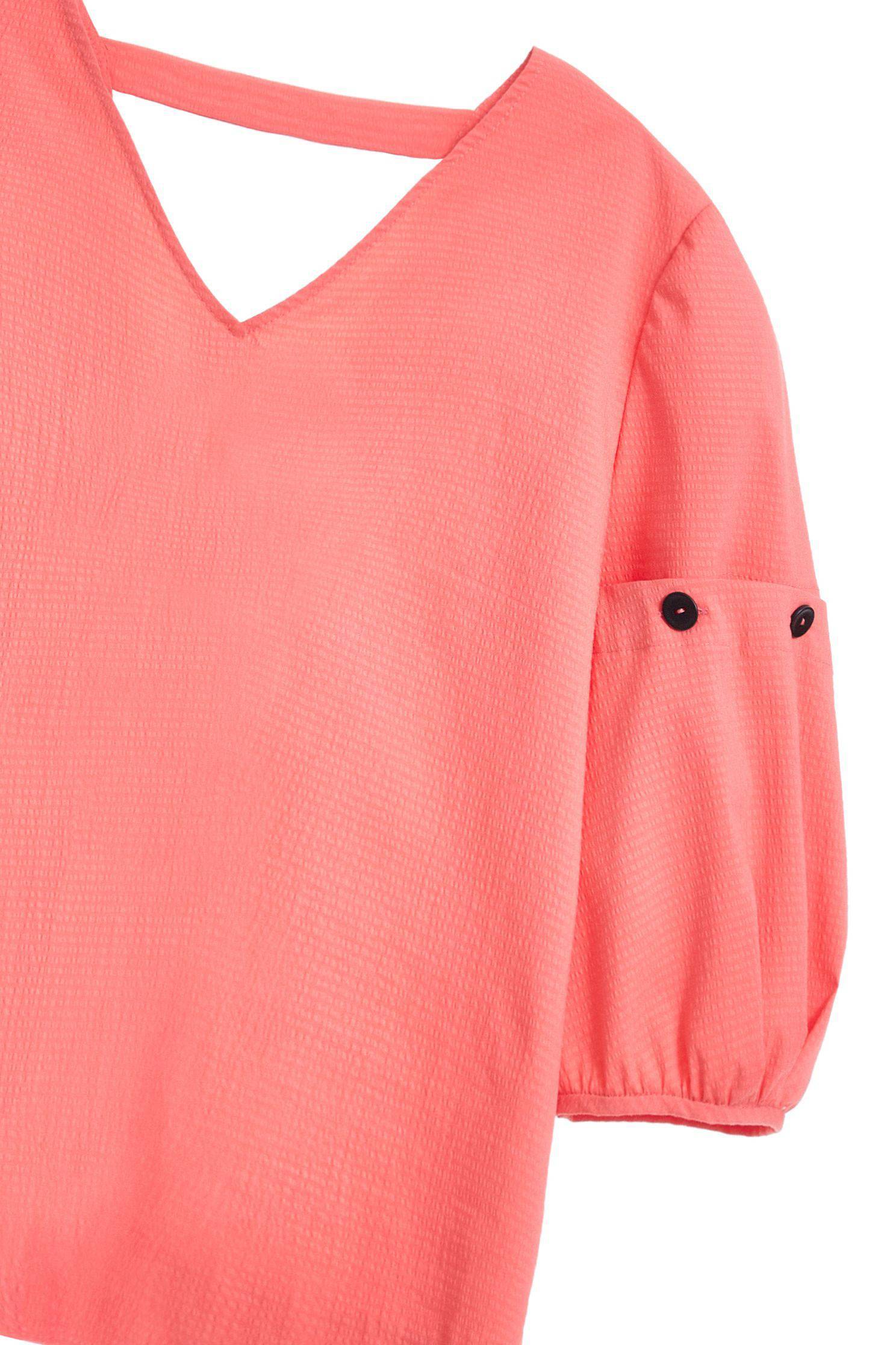 Five-point sleeve top with detachable sleeve,V-neck top,Top,五分袖上衣