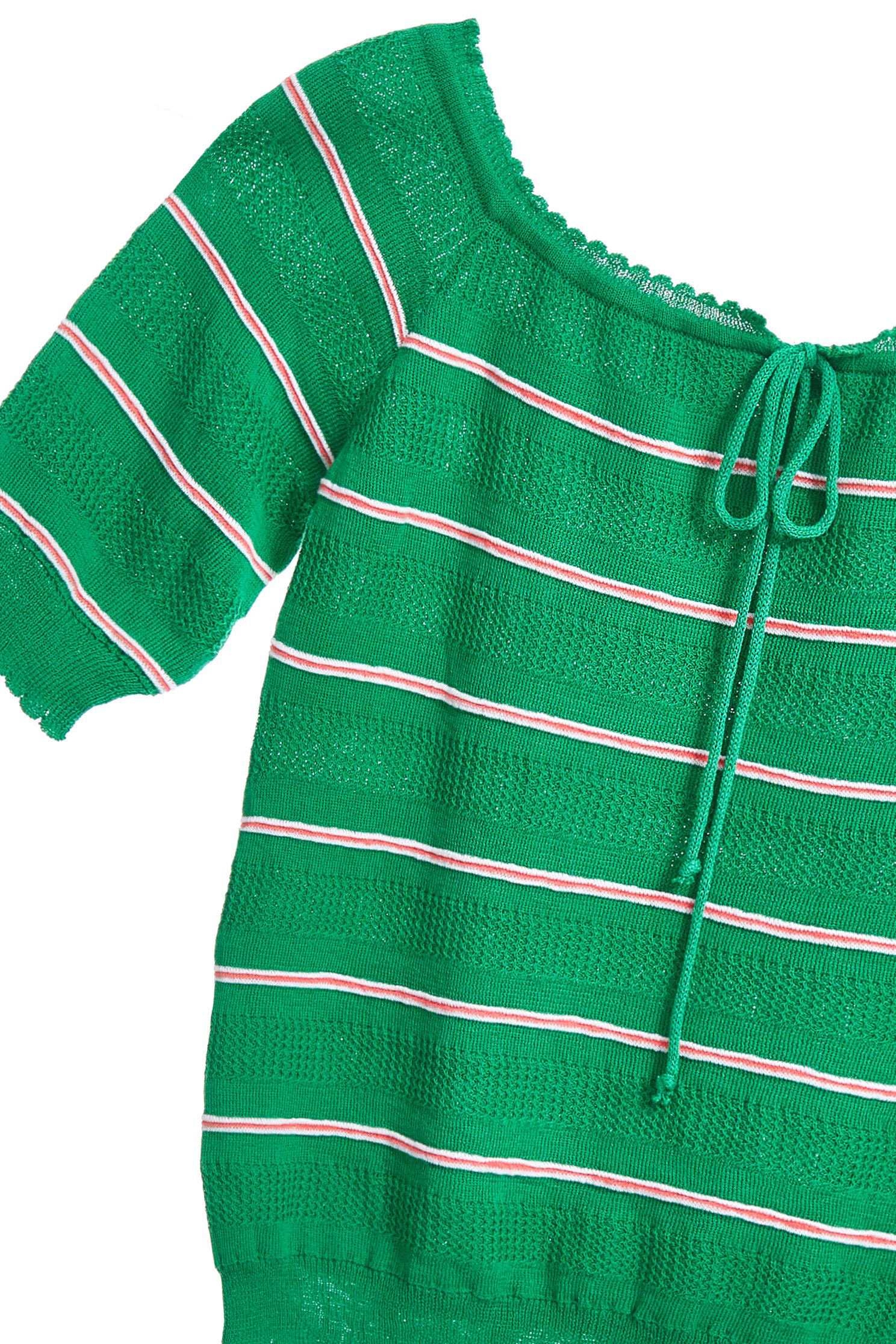 Striped slim knit top