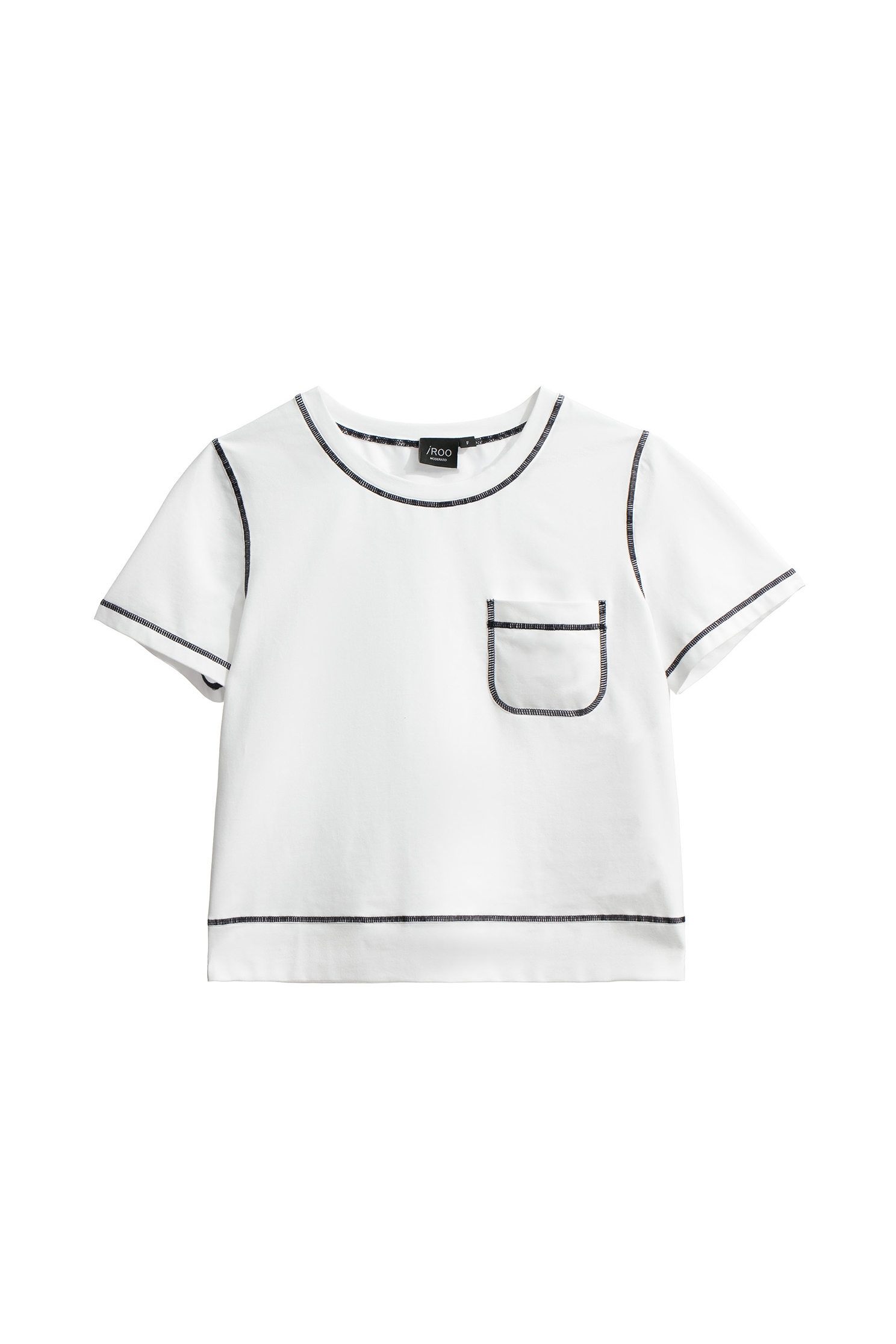 海軍藍爬線裝飾設計Ｔ海軍藍爬線裝飾設計Ｔ,T-Shirt,上衣,人氣商品,春夏穿搭,白色上衣,純棉