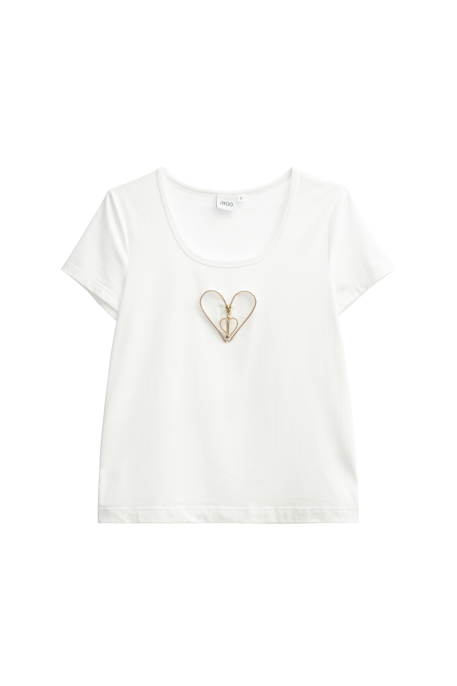 拉鍊愛心造型Ｔ恤拉鍊愛心造型Ｔ恤,T-Shirt,上衣,春夏穿搭,白色上衣,純棉