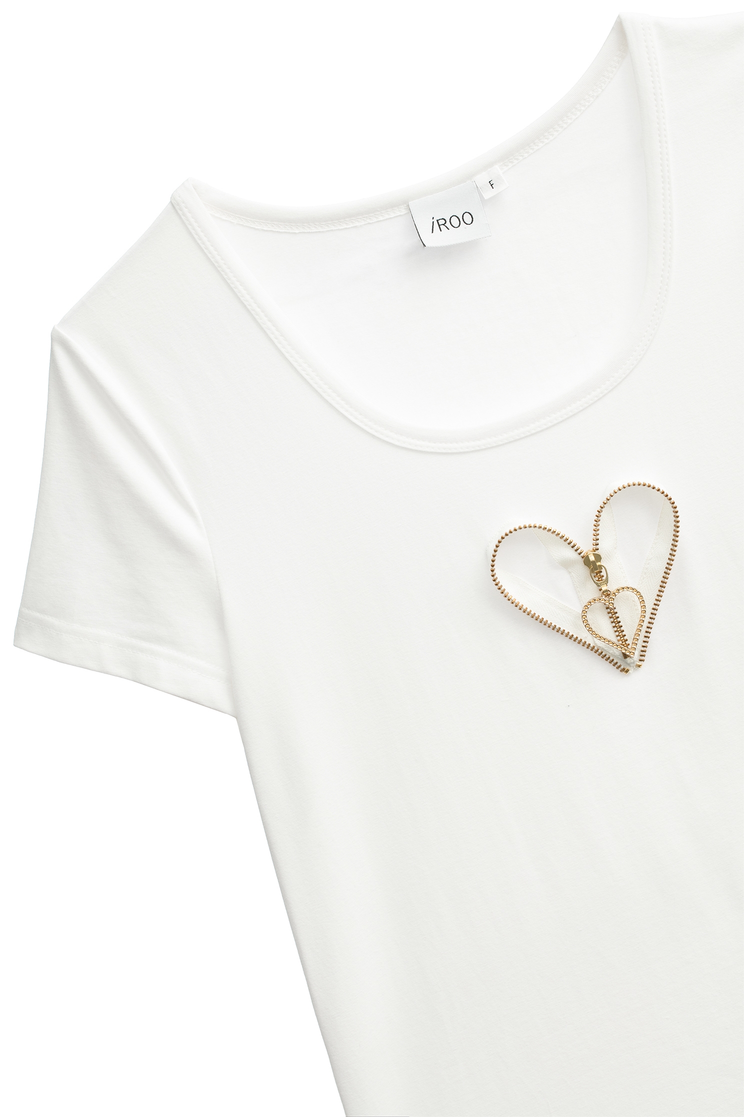 拉鍊愛心造型Ｔ恤拉鍊愛心造型Ｔ恤,T-Shirt,上衣,春夏穿搭,白色上衣,純棉