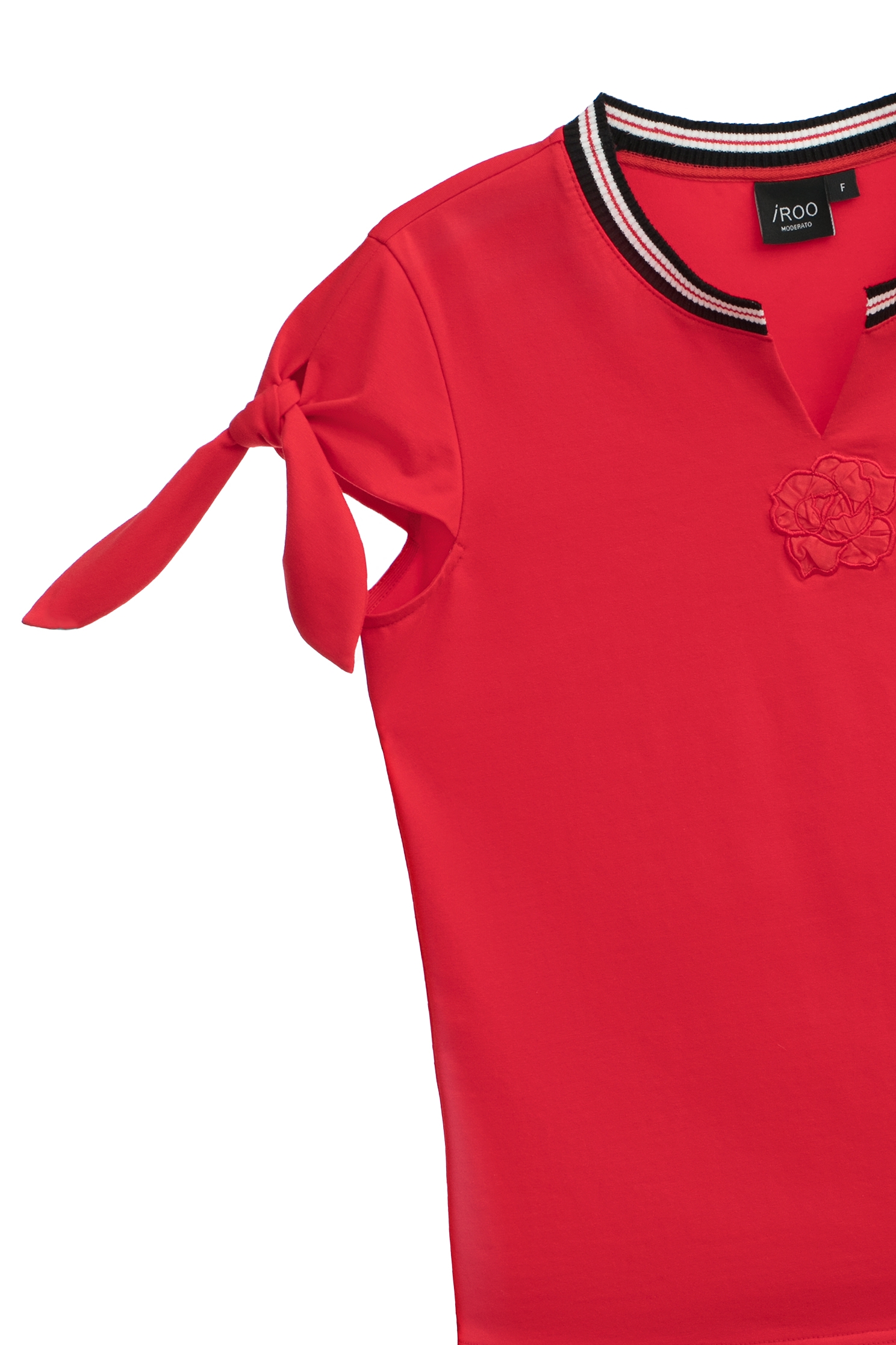 紅玫瑰繡花綁帶T恤紅玫瑰繡花綁帶T恤,上衣,人氣商品,春夏穿搭,繡花