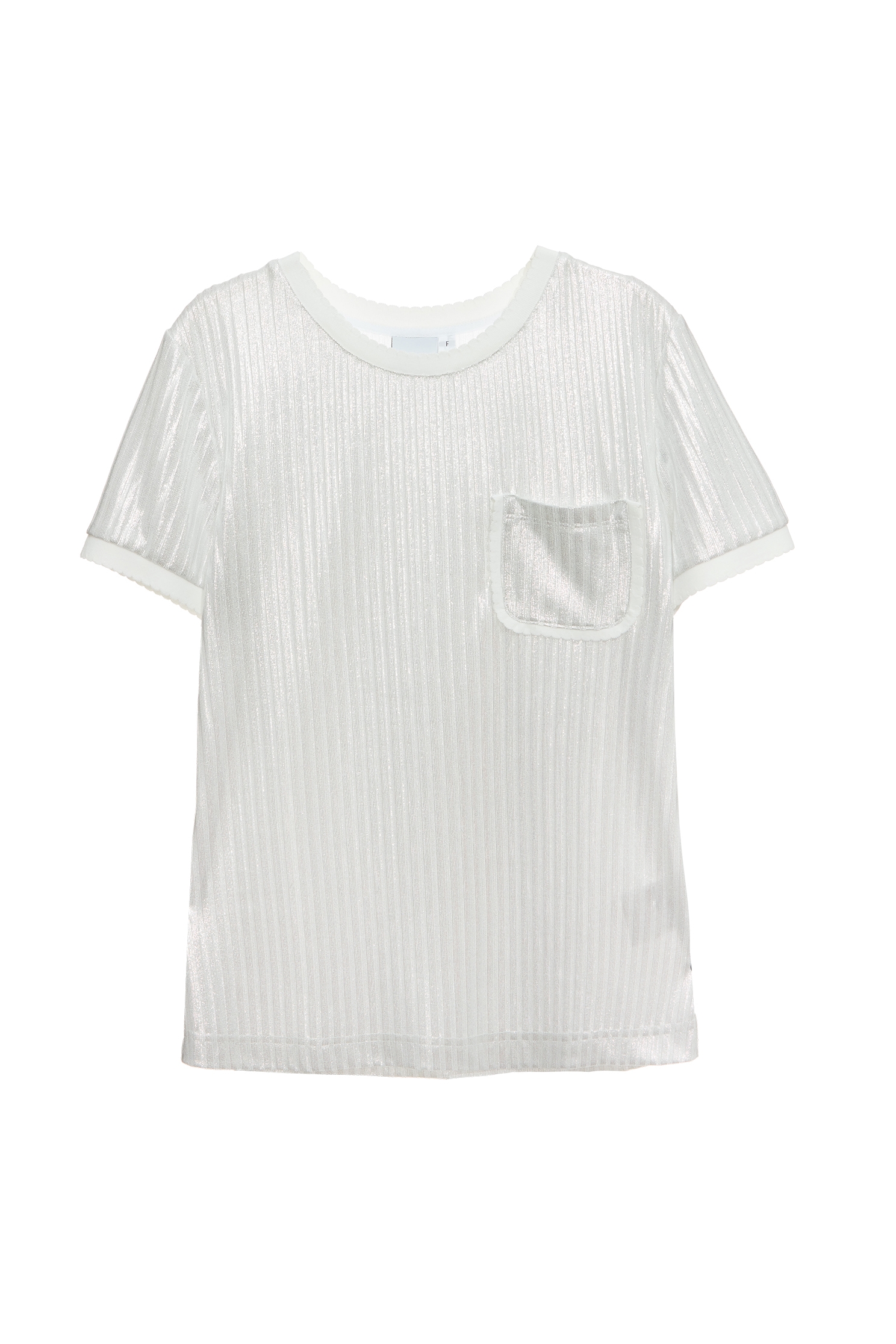 閃亮箔銀單品上衣閃亮箔銀單品上衣,T-Shirt,上班OL穿搭,上衣,春夏穿搭,條紋