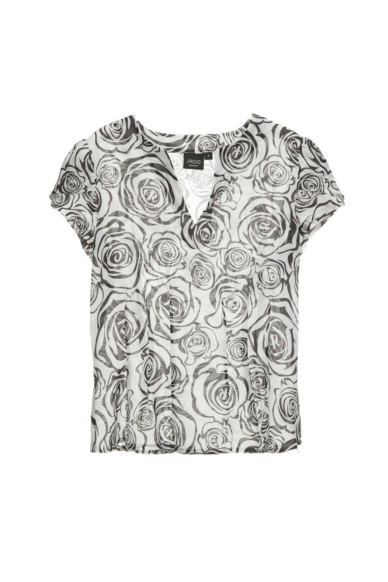 R字黑白玫瑰花單品上衣R字黑白玫瑰花單品上衣,上衣,人氣商品,春夏穿搭,花花世界,透膚上衣