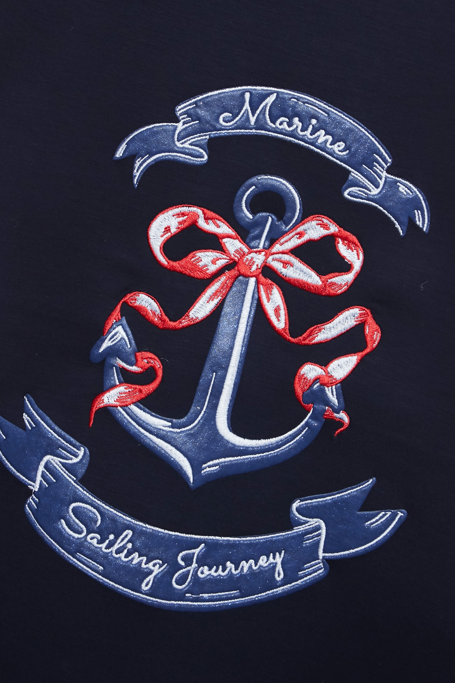 船錨彩禮刺繡T恤上衣船錨彩禮刺繡T恤上衣,T-Shirt,T恤,上衣,刺繡,春夏穿搭