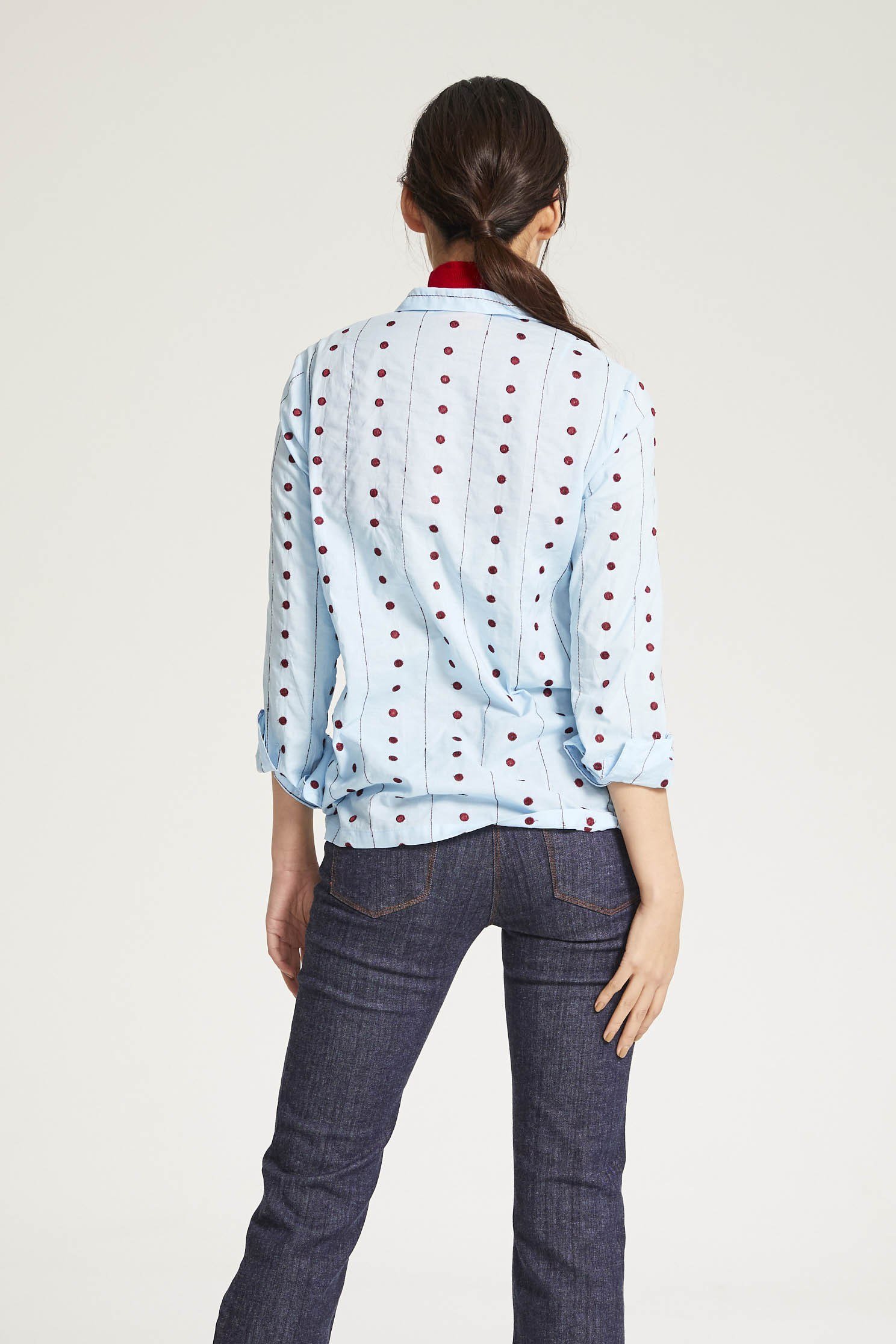 printed knotted shirt,Blouse,Fairlsle life,長袖上衣