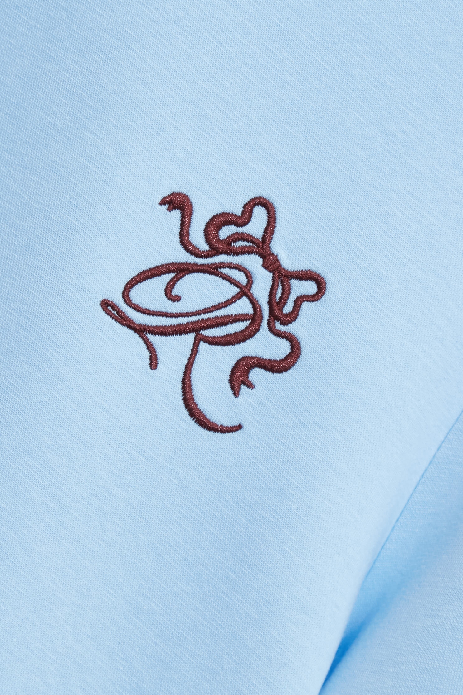 帆船藍配色刺繡Ｔ恤上衣帆船藍配色刺繡Ｔ恤上衣,T恤,上衣,刺繡,春夏穿搭,簡約穿搭,蝴蝶結,輕奢度假,輕奢渡假