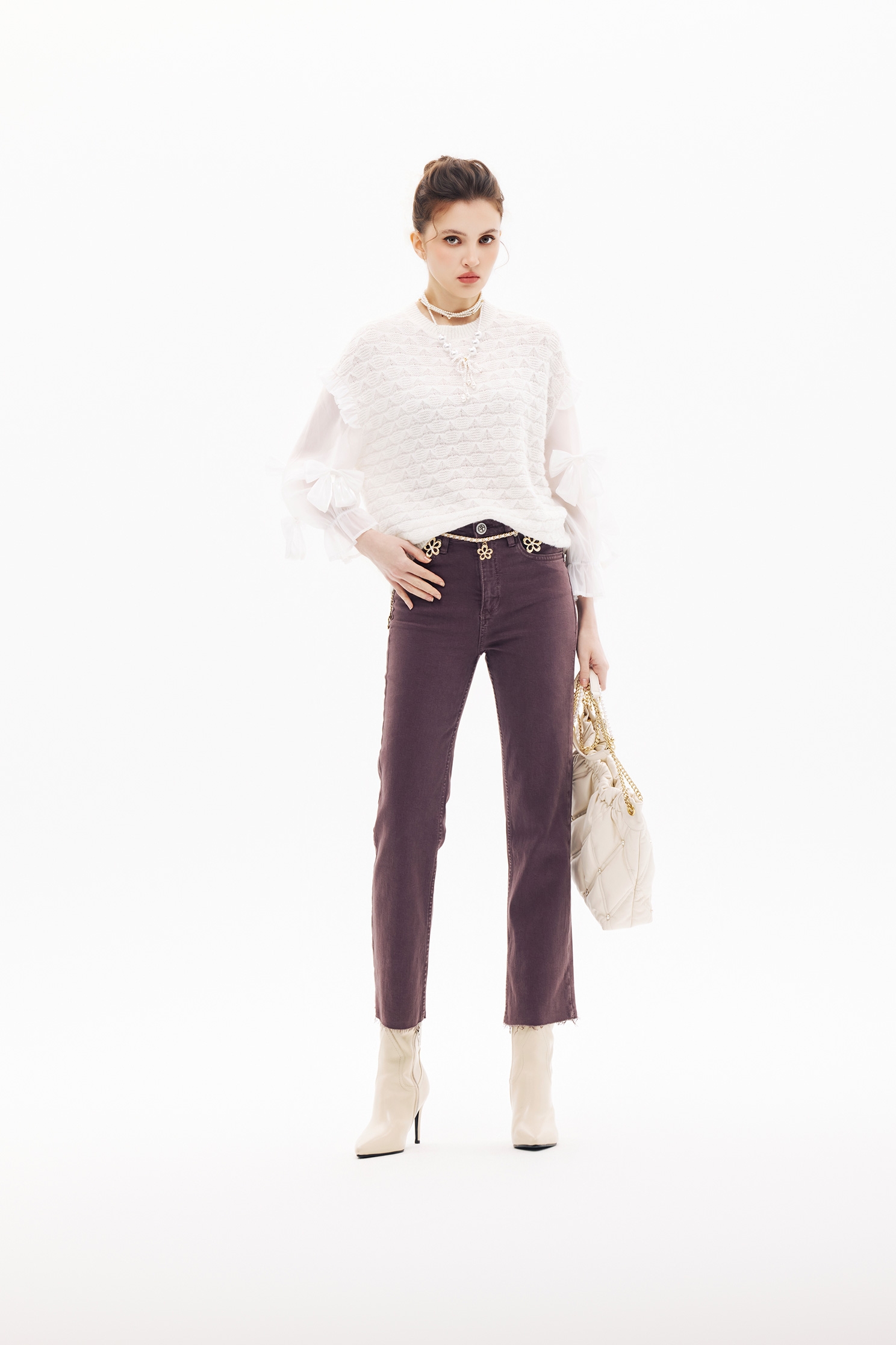 綴蝴蝶結袖針織上衣綴蝴蝶結袖針織上衣,上班OL穿搭,上衣,春夏穿搭,約會特輯,蝴蝶結,針織,針織上衣,針織衫