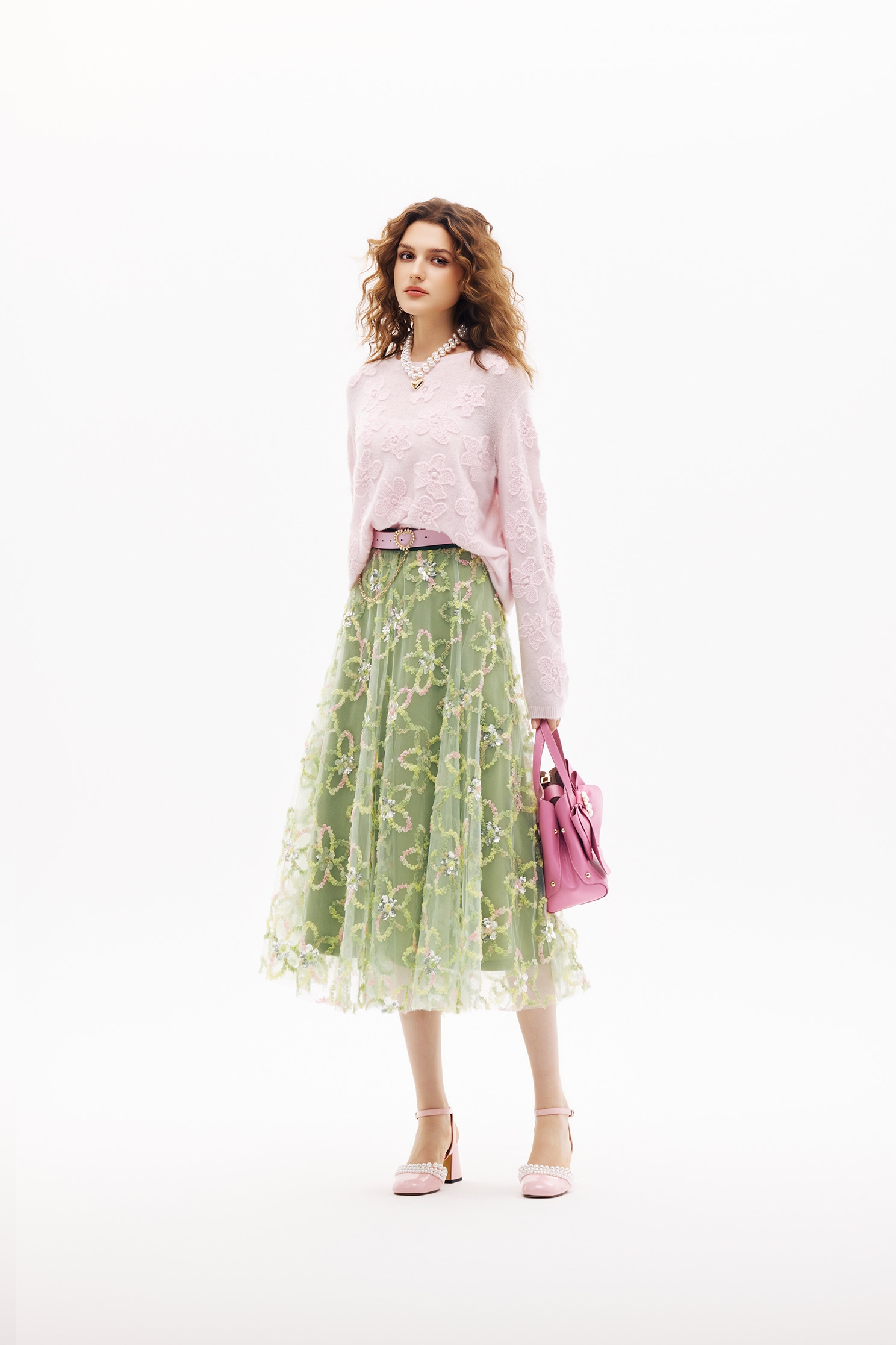 櫻花粉織花針織上衣櫻花粉織花針織上衣,上衣,春夏穿搭,約會特輯,花花世界,針織,針織上衣,針織衫