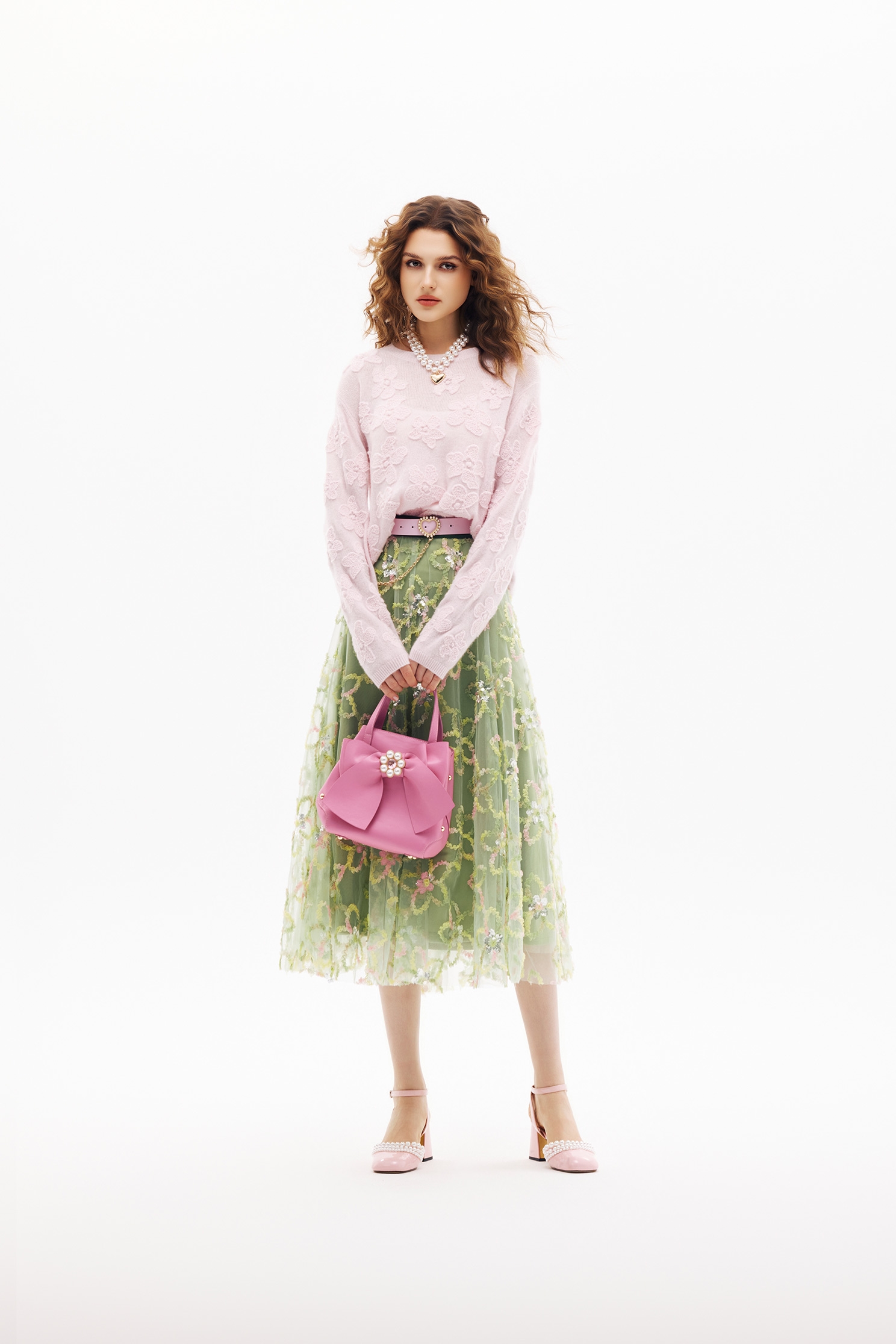 櫻花粉織花針織上衣櫻花粉織花針織上衣,上衣,春夏穿搭,約會特輯,花花世界,針織,針織上衣,針織衫