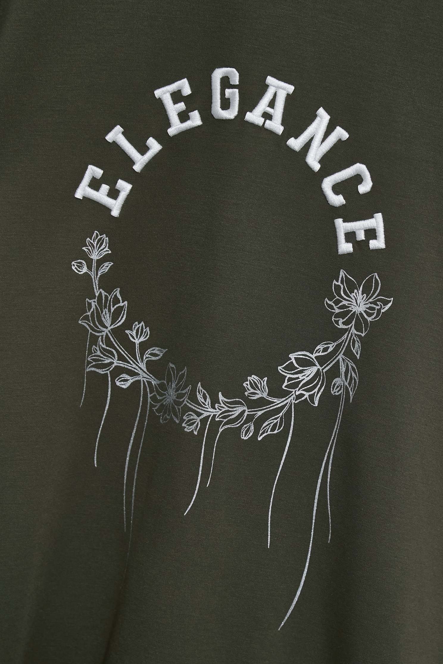 優雅單字刺繡上衣優雅單字刺繡上衣,T-Shirt,上衣,刺繡,春夏穿搭,簡約穿搭,繡花上衣,花花世界