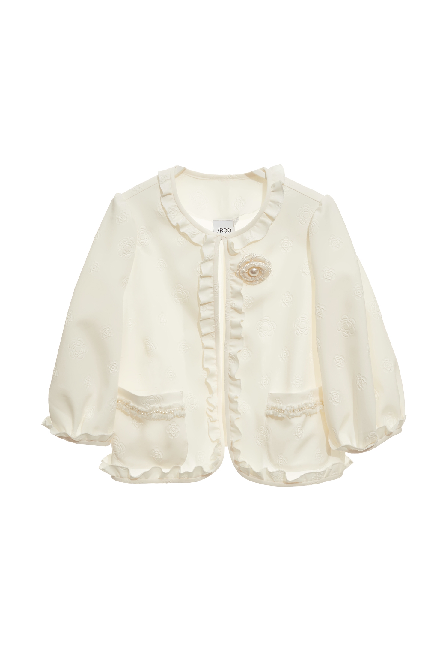 花朵壓紋短外套花朵壓紋短外套,一般外套,上班OL穿搭,人氣商品,外套,春夏穿搭,花花世界,荷葉