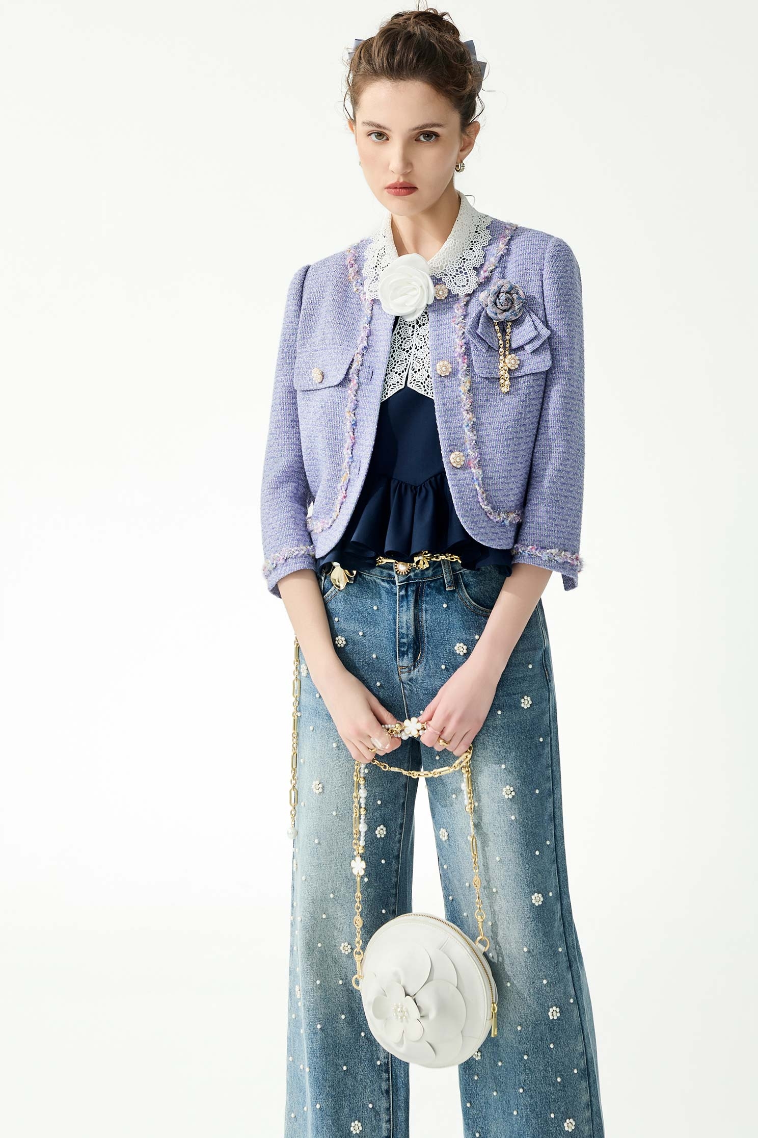 小香風神秘紫花呢紗外套小香風神秘紫花呢紗外套,一般外套,人氣商品,外套,小香風,春夏穿搭