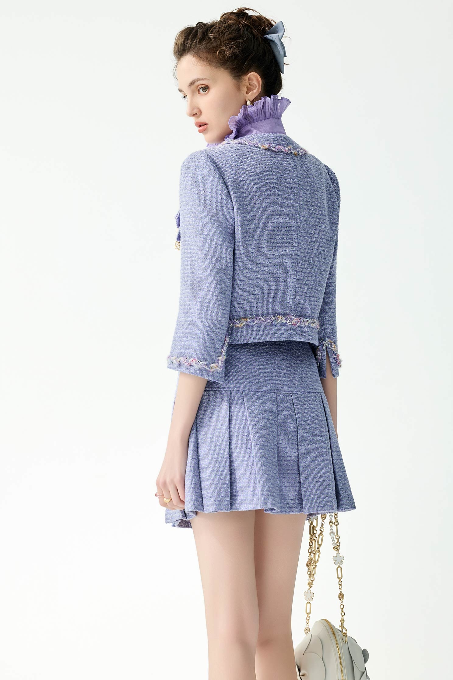 小香風神秘紫花呢紗外套小香風神秘紫花呢紗外套,一般外套,人氣商品,外套,小香風,春夏穿搭