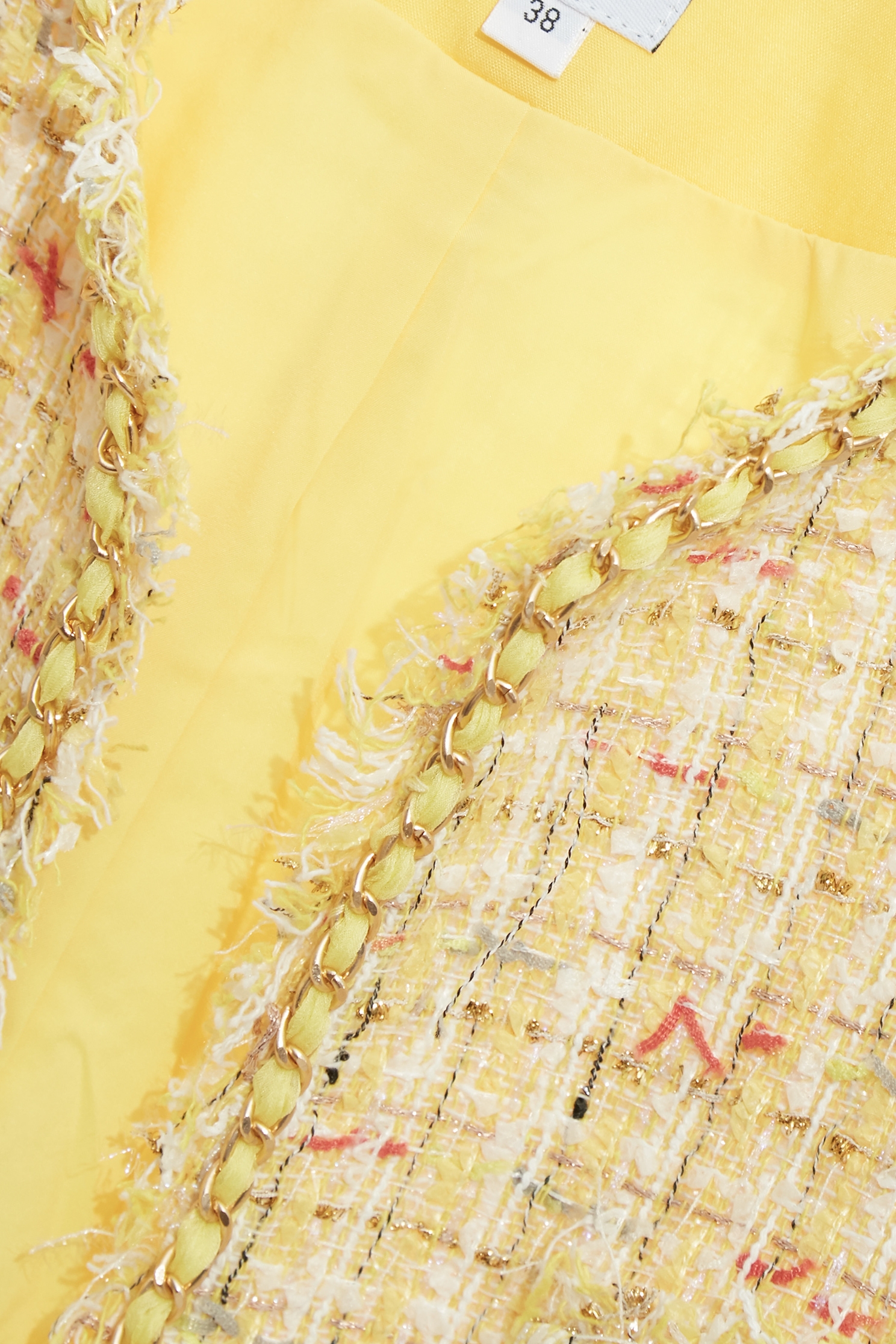 花粉黃小香風花呢外套花粉黃小香風花呢外套,一般外套,外套,小香風,時髦成套搭配,毛呢花呢,秋冬穿搭