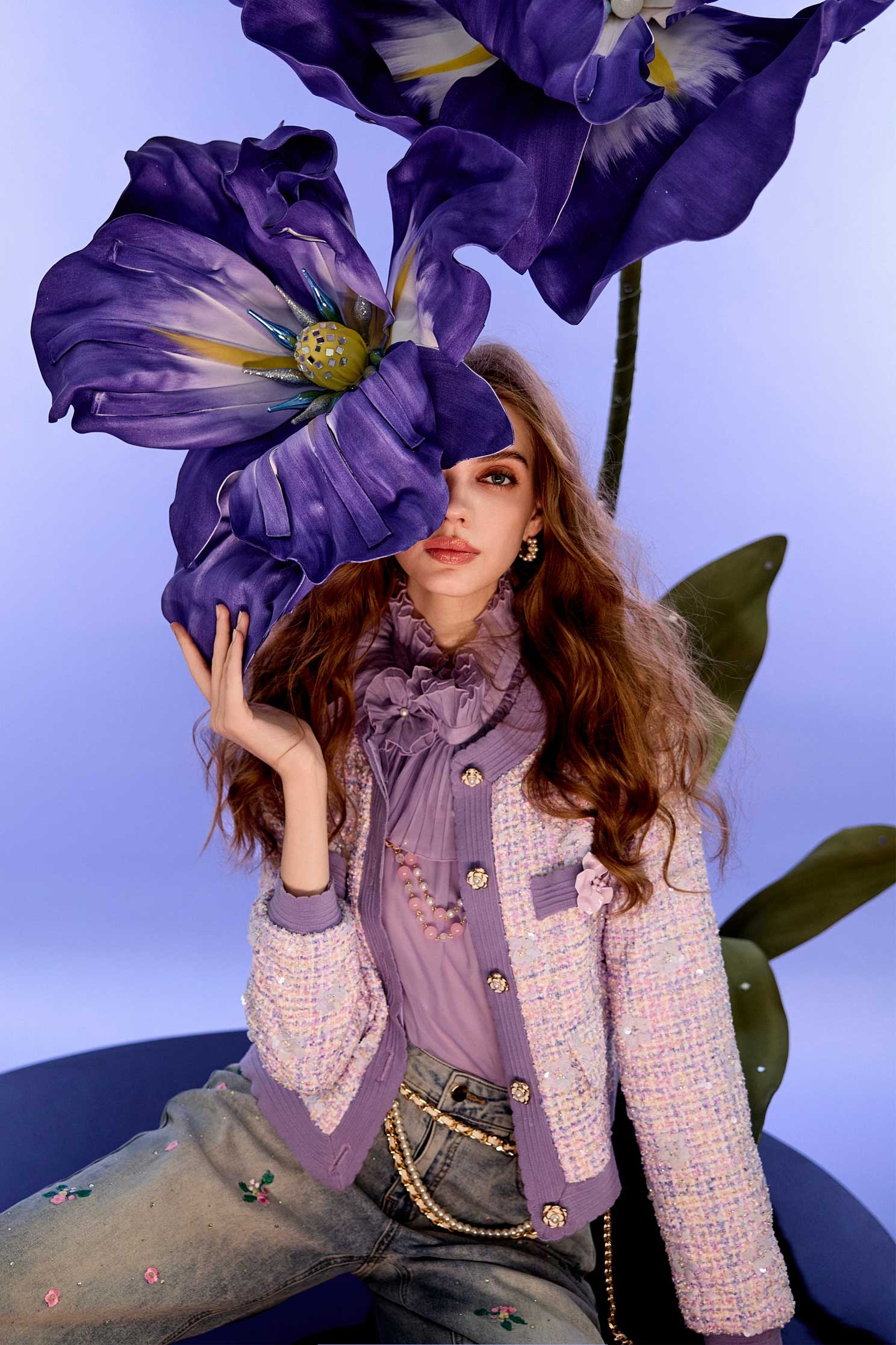 輕柔薰衣草花呢紗外套輕柔薰衣草花呢紗外套,一般外套,人氣商品,外套,小香風,時髦成套搭配,秋冬穿搭