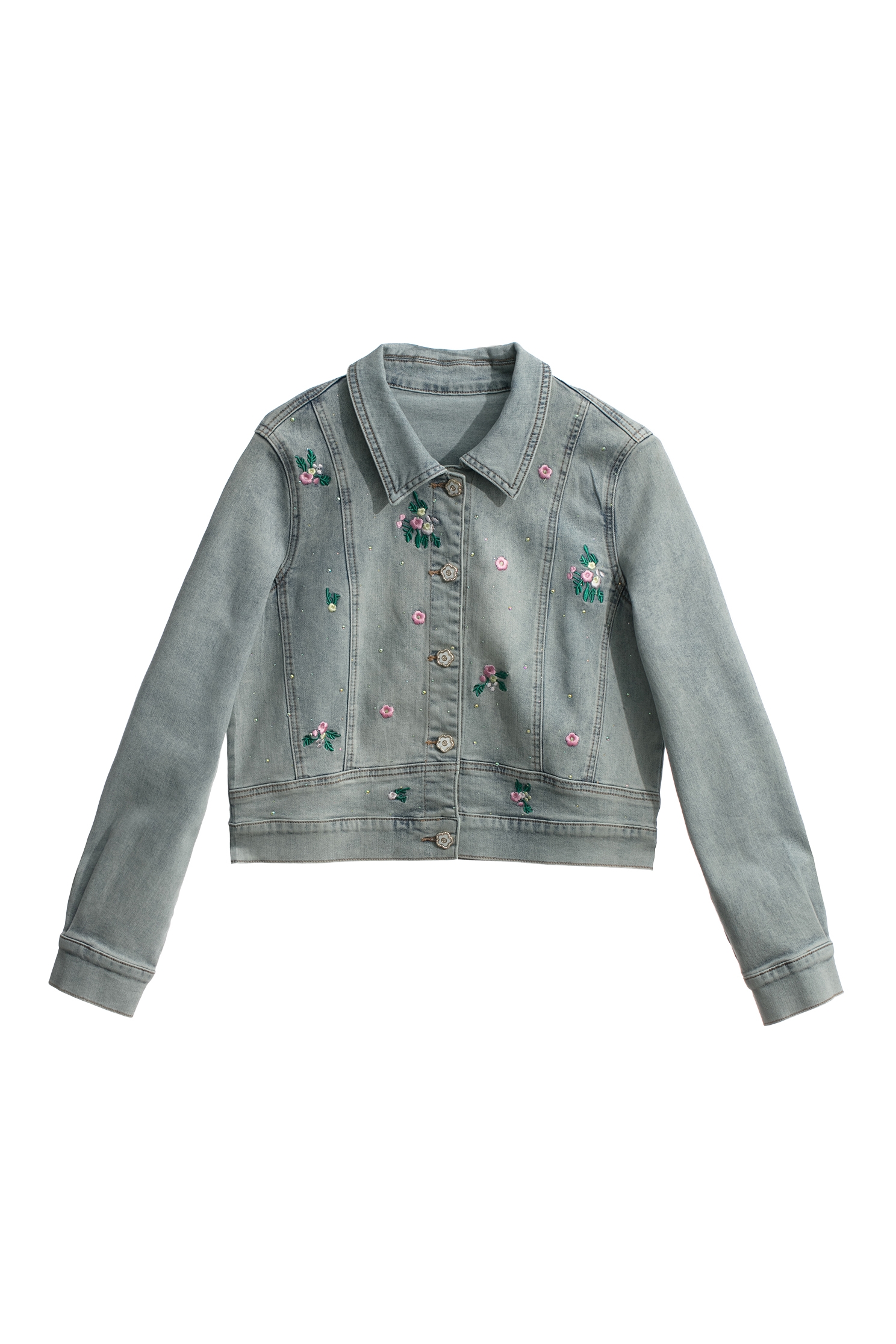 花朵刺繡閃亮牛仔外套花朵刺繡閃亮牛仔外套,一般外套,刺繡,外套,牛仔,牛仔外套,秋冬穿搭