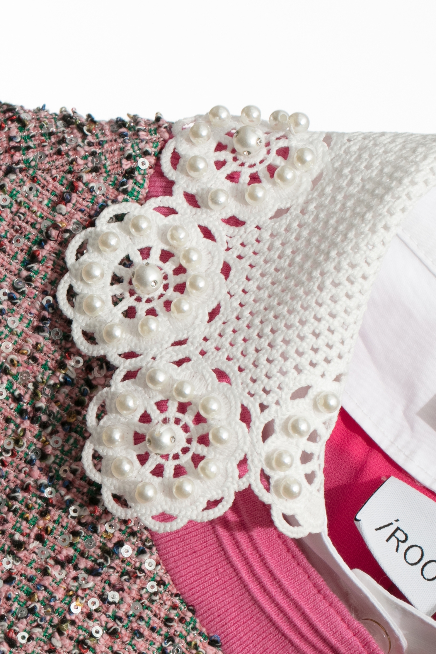 花丹色小香風花呢紗外套花丹色小香風花呢紗外套,一般外套,人氣商品,外套,小香風,毛呢花呢,派對特輯,珍珠,秋冬穿搭,蕾絲