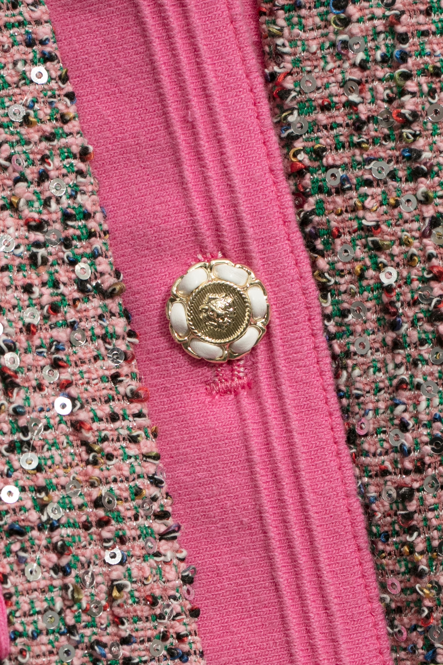 花丹色小香風花呢紗外套花丹色小香風花呢紗外套,一般外套,人氣商品,外套,小香風,毛呢花呢,派對特輯,珍珠,秋冬穿搭,蕾絲